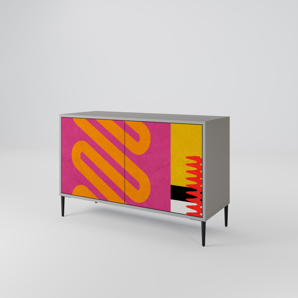 VIVID ART Sideboard mit 2 Türen in Grau