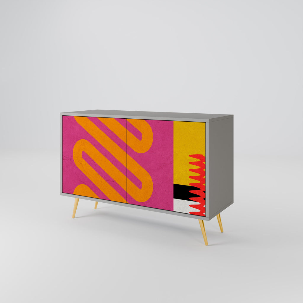 VIVID ART Sideboard mit 2 Türen in Grau