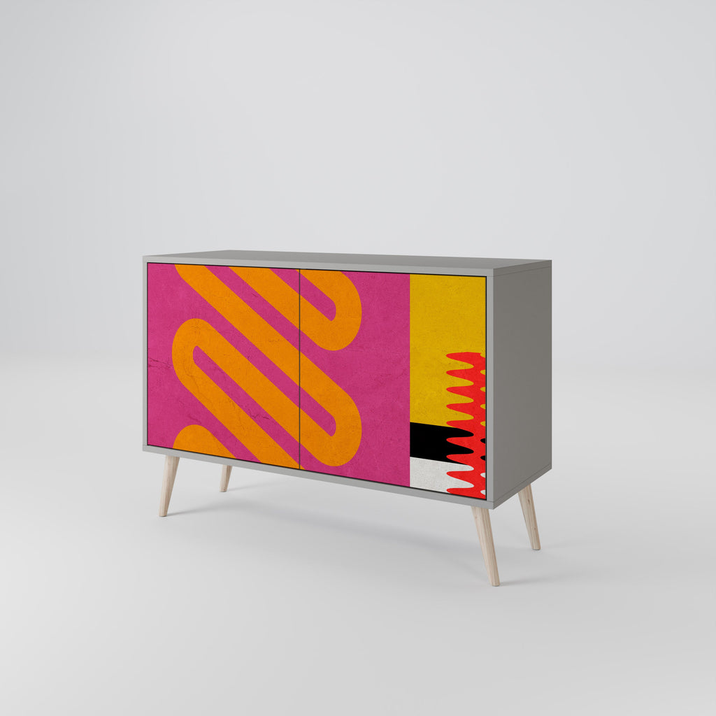 VIVID ART Sideboard mit 2 Türen in Grau