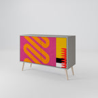 VIVID ART Sideboard mit 2 Türen in Grau
