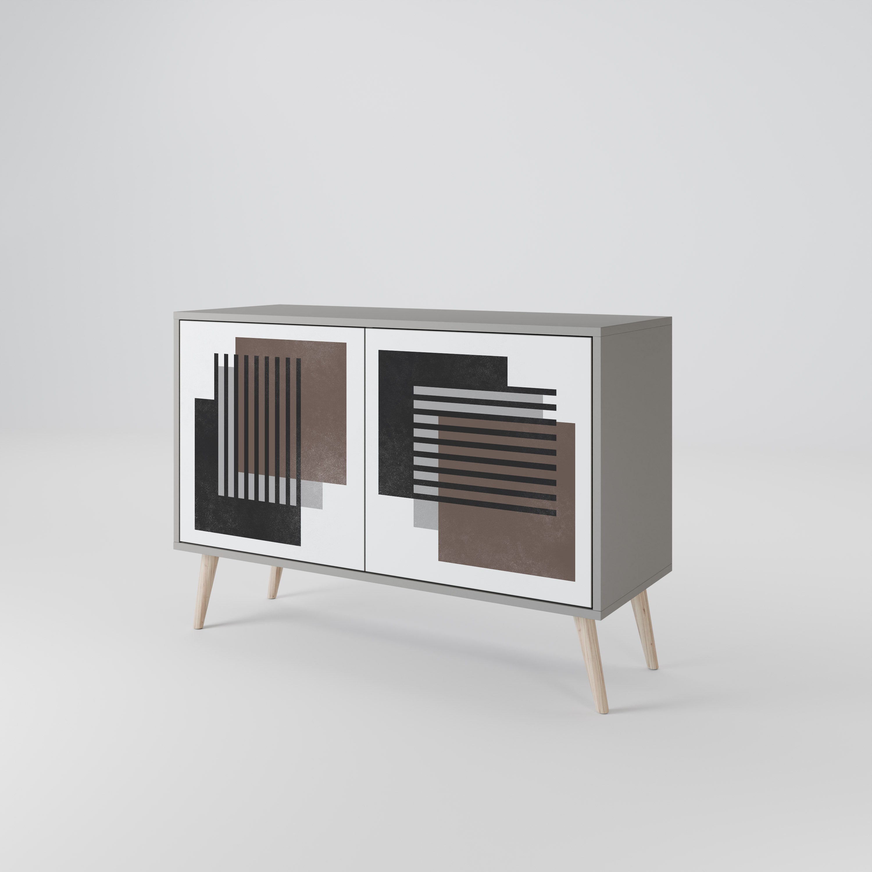 SHADOW SYNCHRONY Sideboard mit 2 Türen in Grau