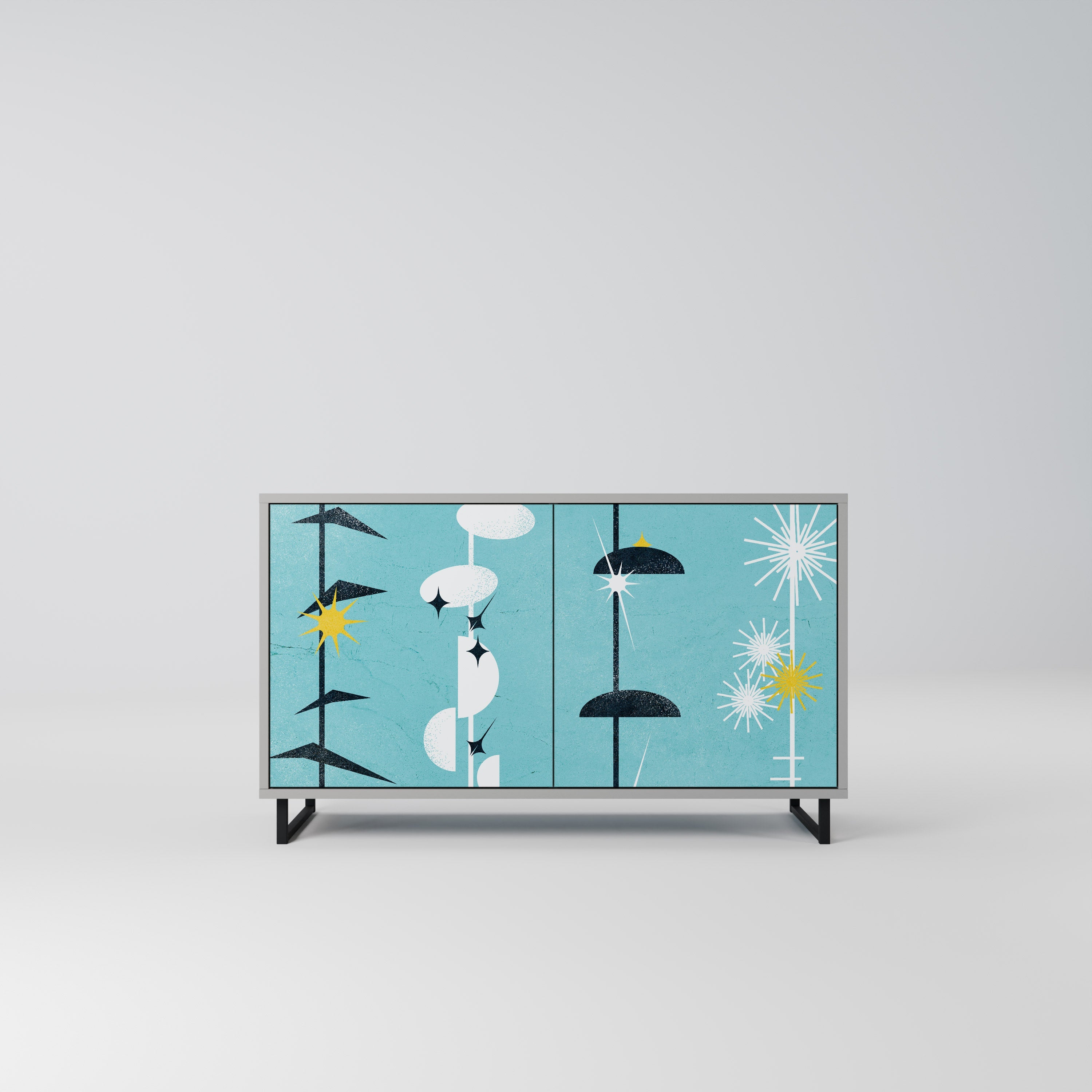 PATHS TO HAPPINESS Sideboard mit 2 Türen in Grau