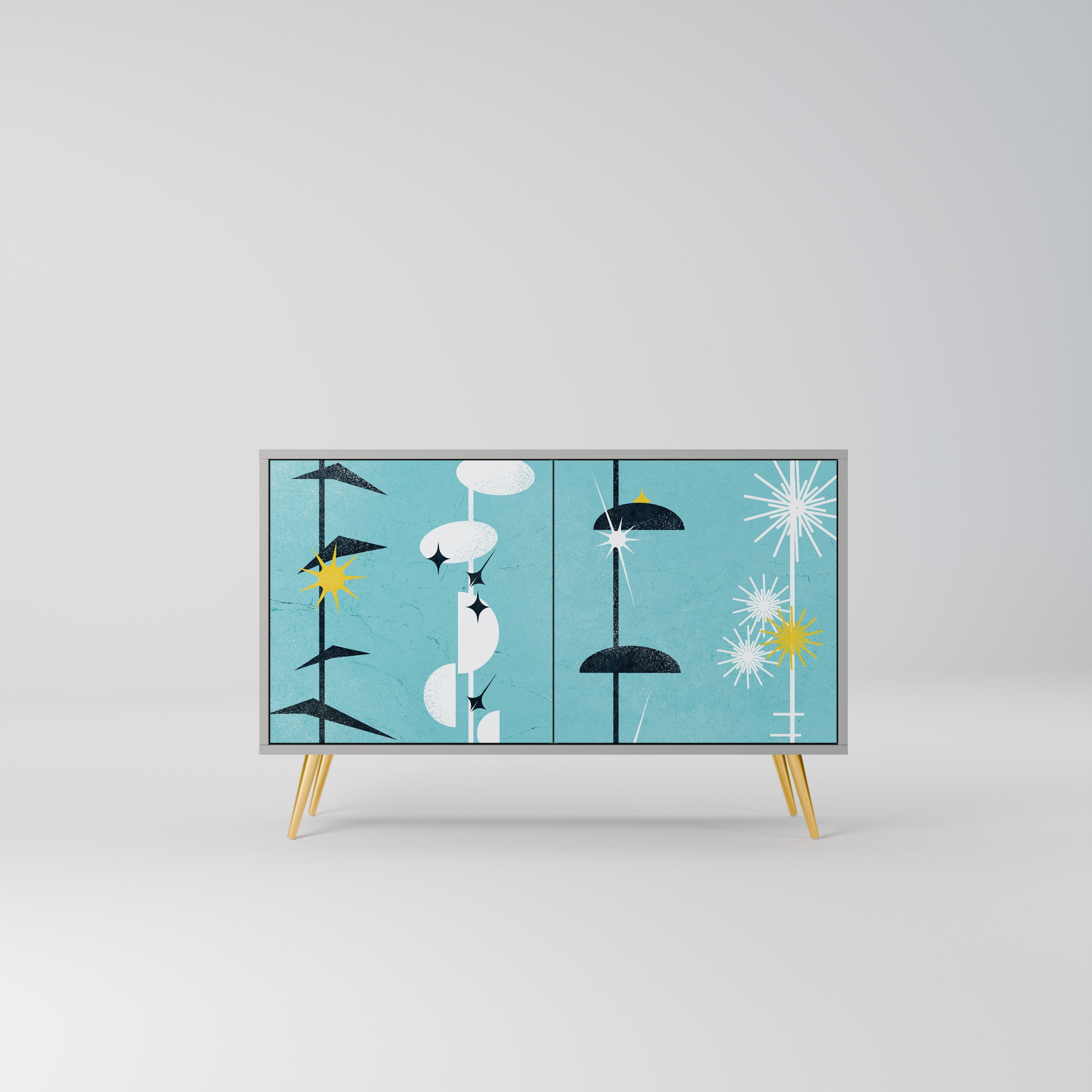 PATHS TO HAPPINESS Sideboard mit 2 Türen in Grau