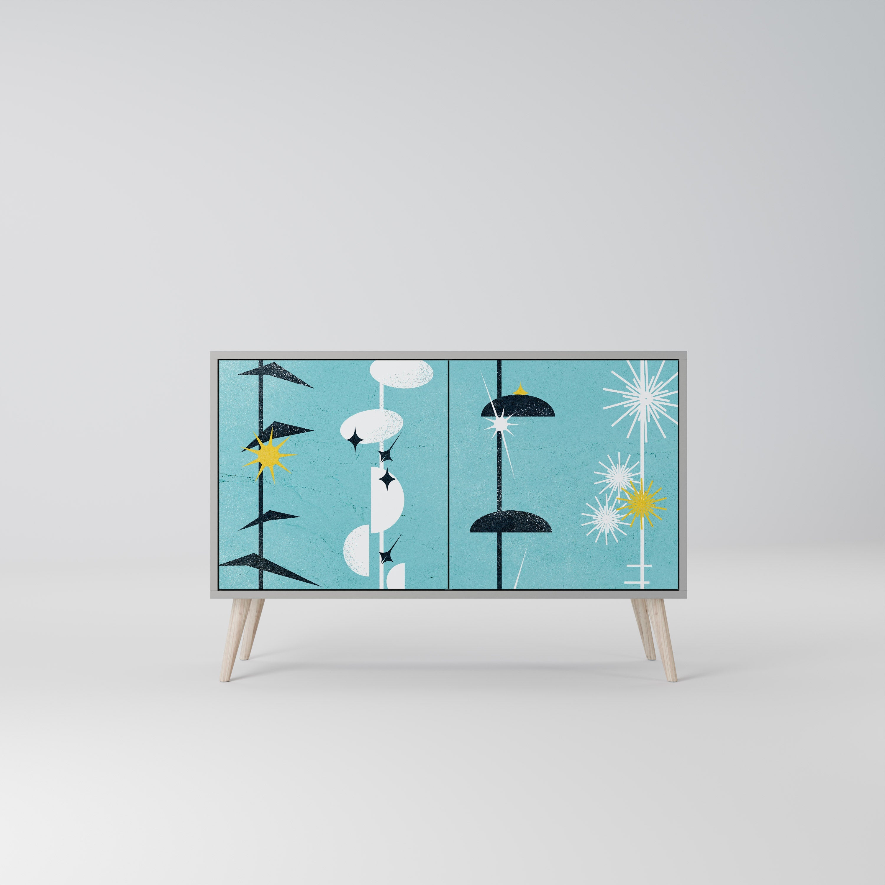 PATHS TO HAPPINESS Sideboard mit 2 Türen in Grau