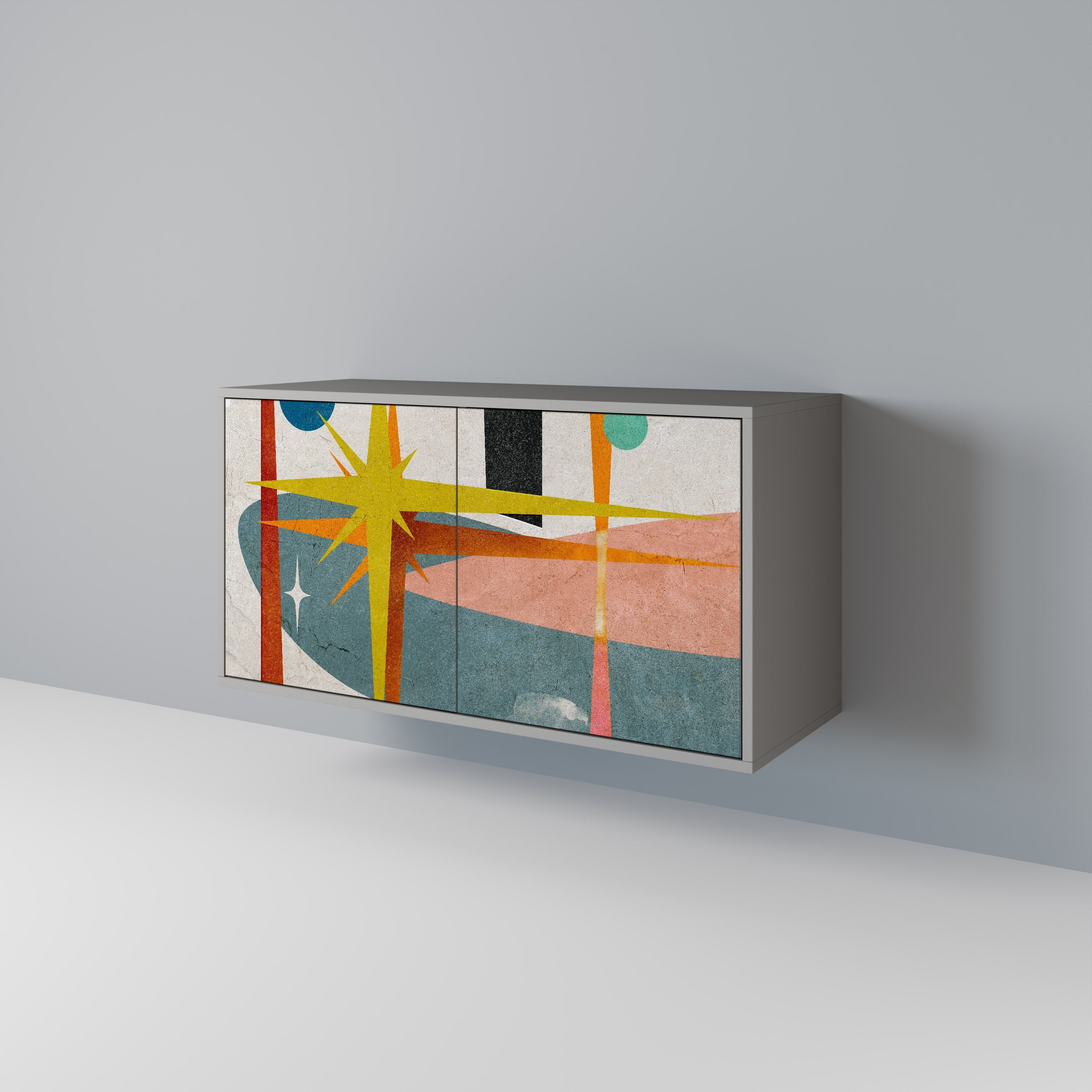 INTERSTELLAR VIBES Sideboard mit 2 Türen in Grau