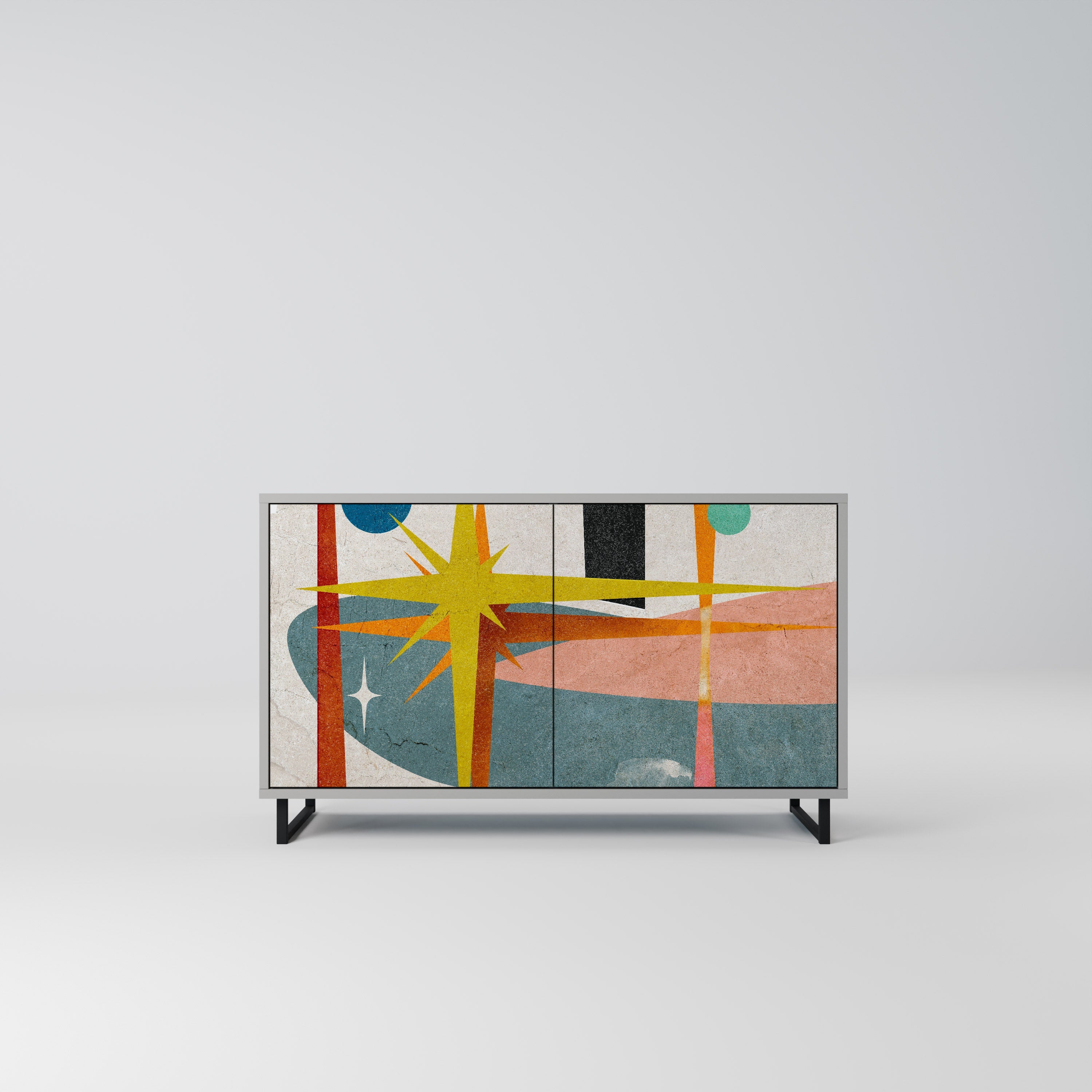 INTERSTELLAR VIBES Sideboard mit 2 Türen in Grau