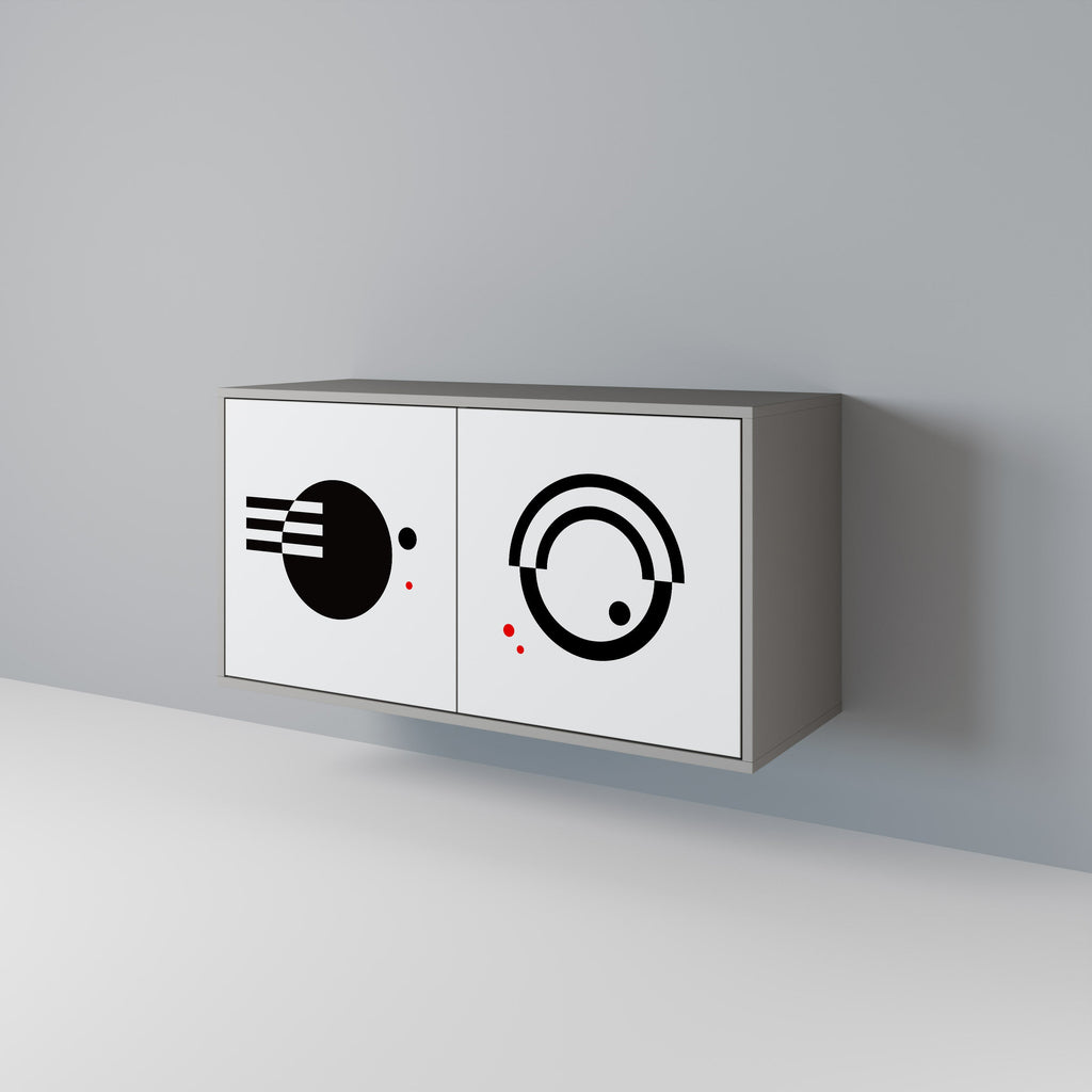 BLACK AND WHITE COMBINATION Sideboard mit 2 Türen in Grau