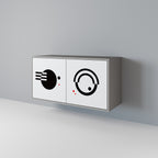 BLACK AND WHITE COMBINATION Sideboard mit 2 Türen in Grau