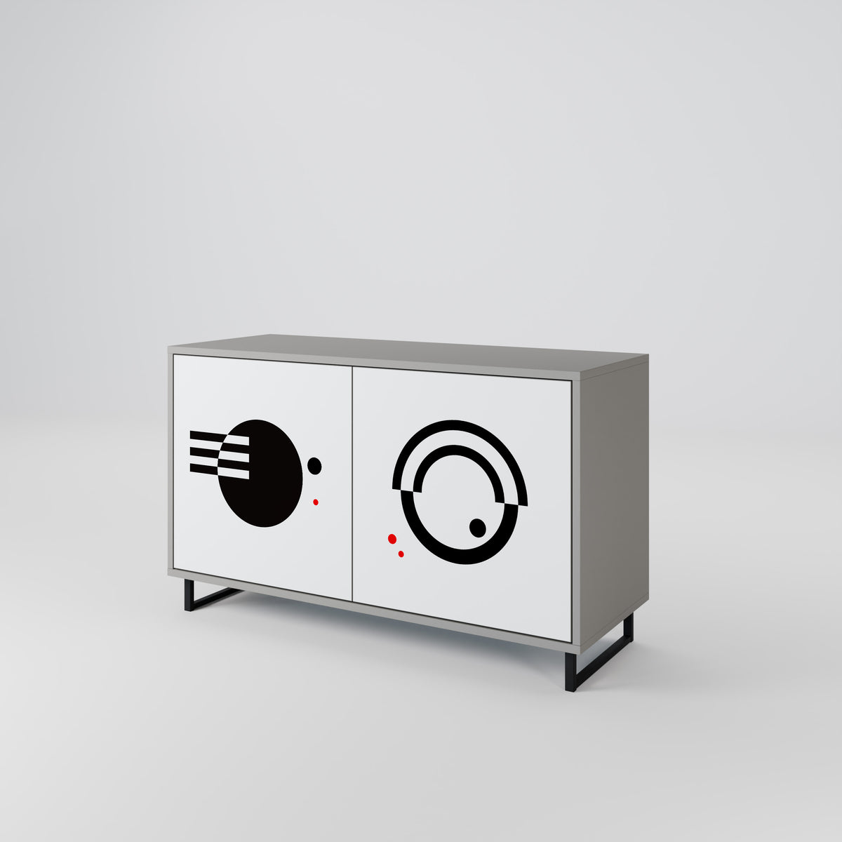 BLACK AND WHITE COMBINATION 2-Door Sideboard