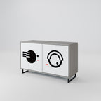 BLACK AND WHITE COMBINATION Sideboard mit 2 Türen in Grau