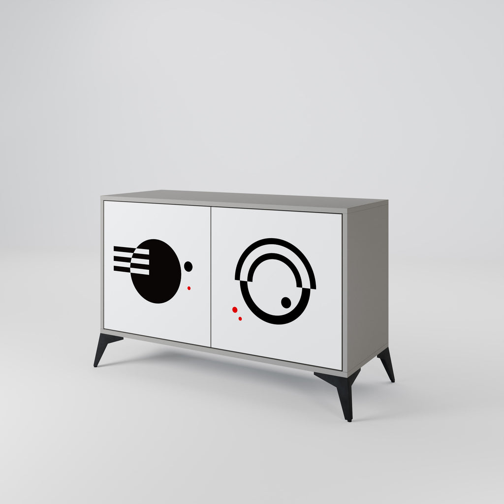 BLACK AND WHITE COMBINATION Sideboard mit 2 Türen in Grau