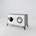 BLACK AND WHITE COMBINATION Sideboard mit 2 Türen in Grau