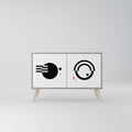 BLACK AND WHITE COMBINATION Sideboard mit 2 Türen in Grau