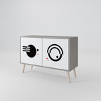 BLACK AND WHITE COMBINATION Sideboard mit 2 Türen in Grau