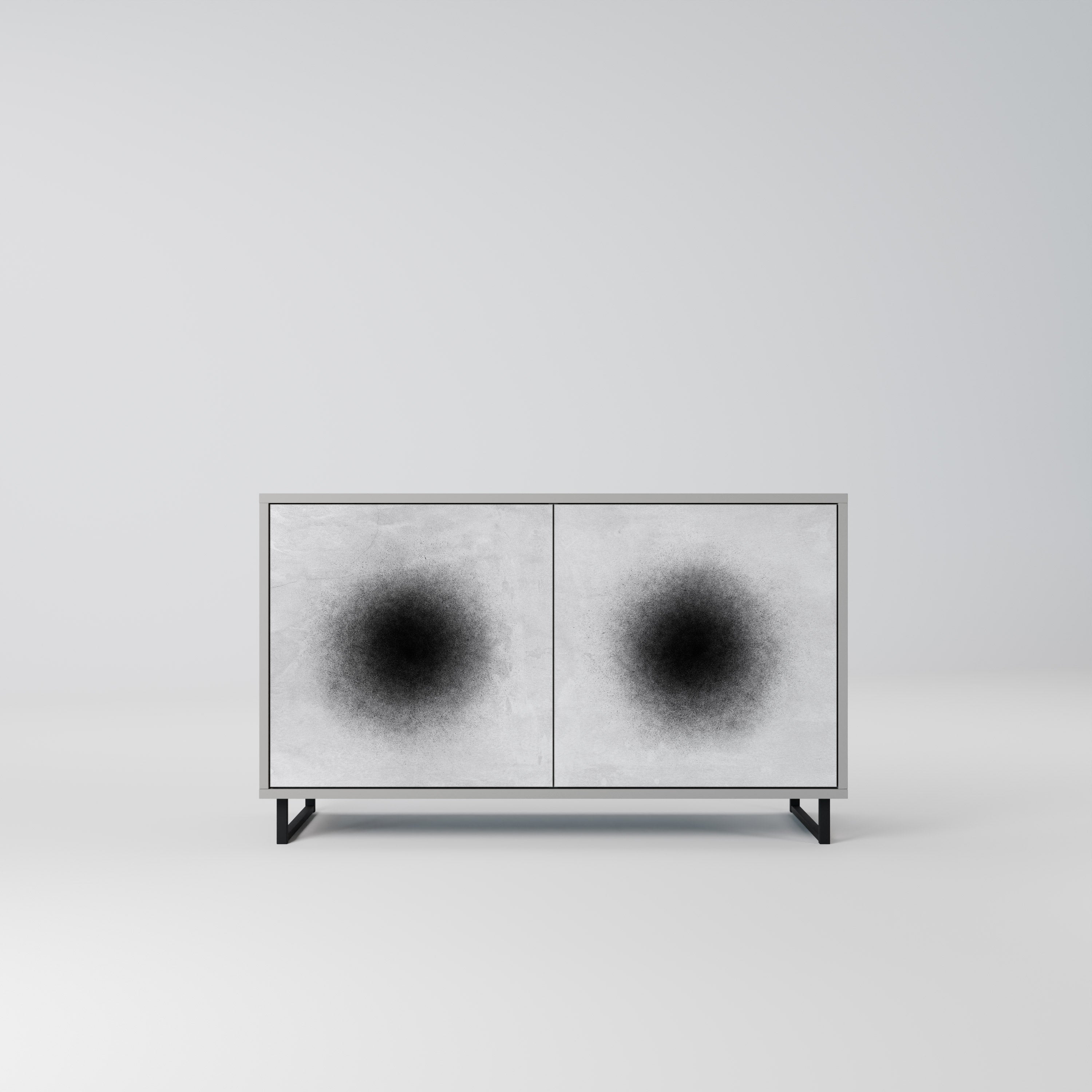 BLACK HOLE Sideboard mit 2 Türen in Grau