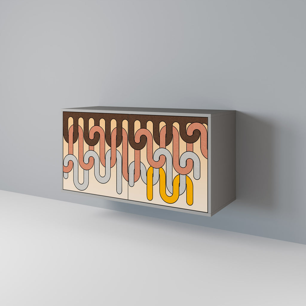 COLORFUL STRINGS Sideboard mit 2 Türen in Grau