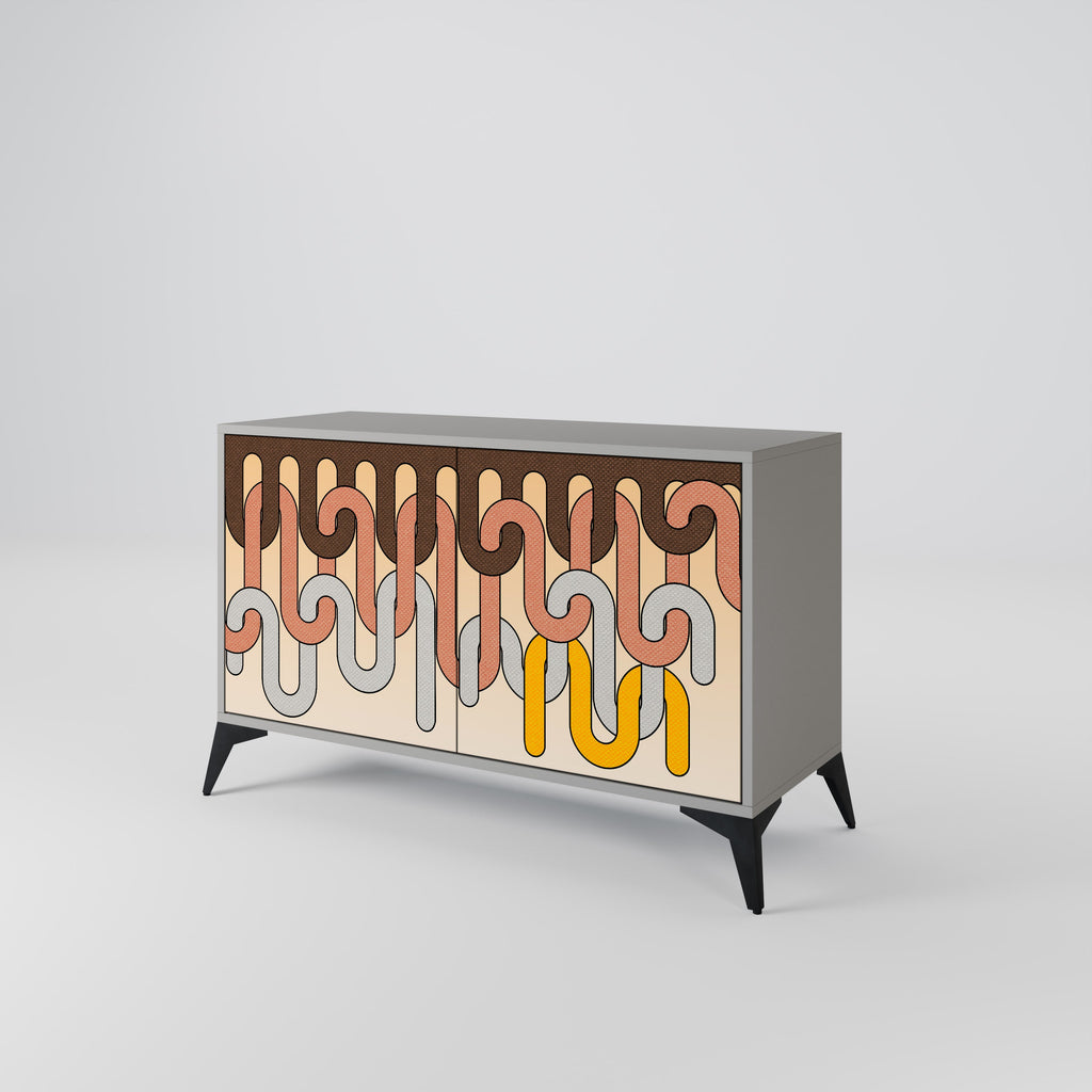 COLORFUL STRINGS Sideboard mit 2 Türen in Grau