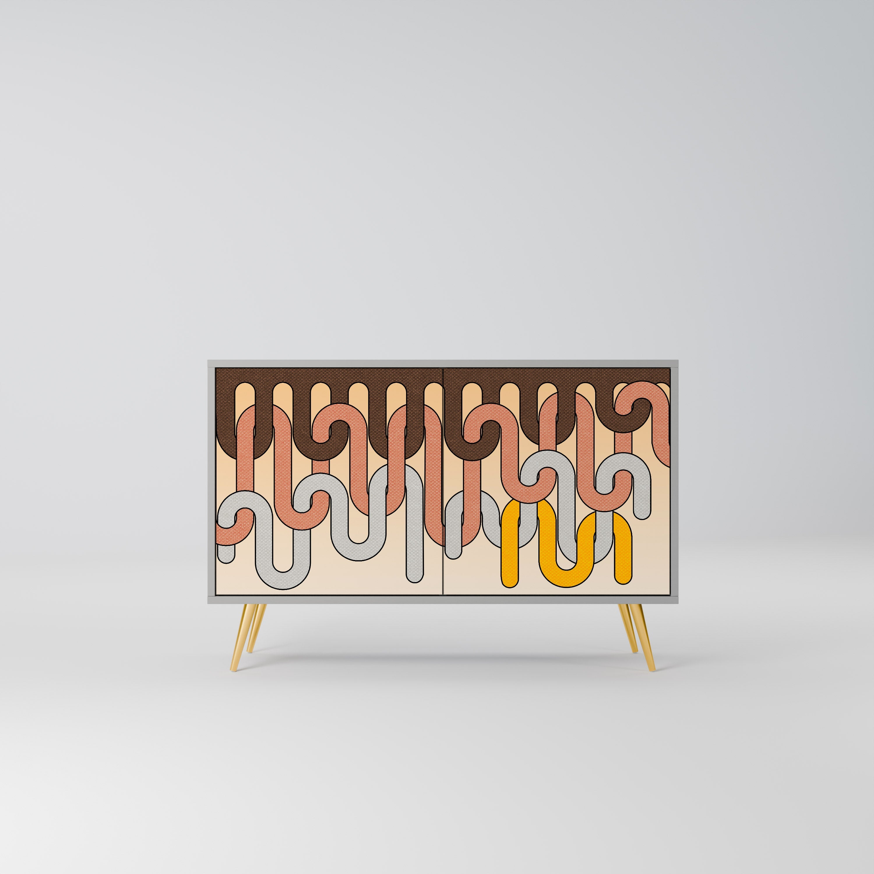 COLORFUL STRINGS Sideboard mit 2 Türen in Grau