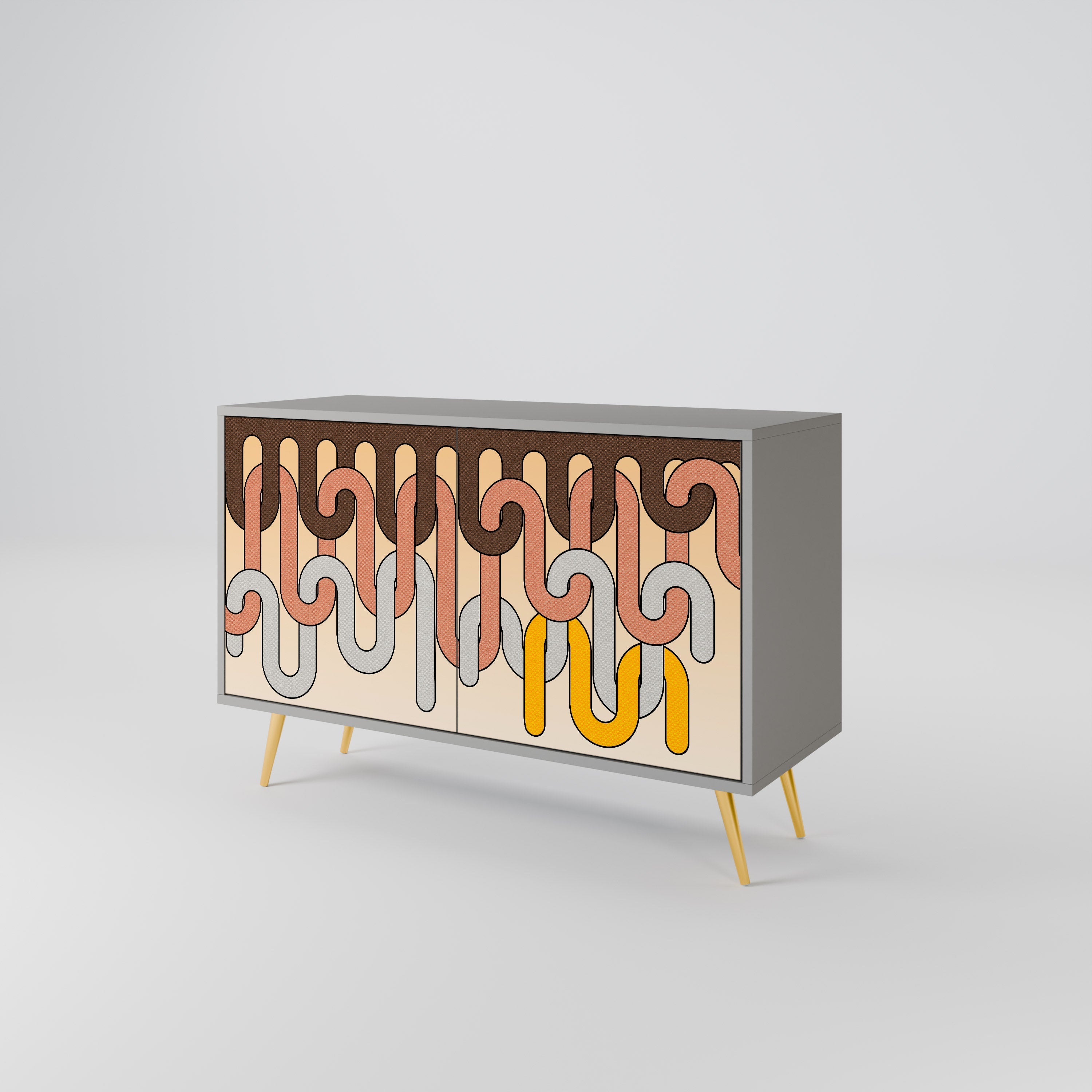 COLORFUL STRINGS Sideboard mit 2 Türen in Grau