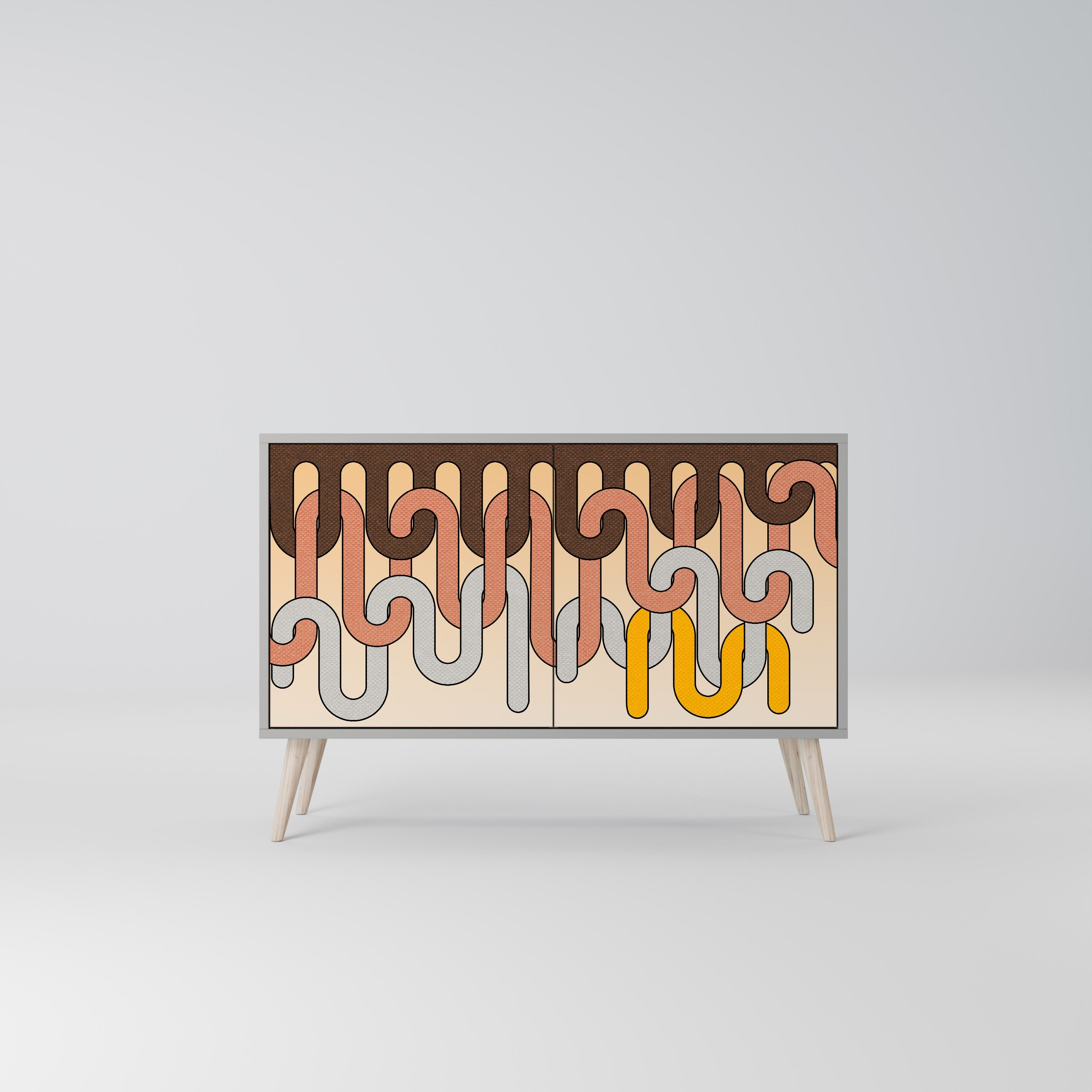 COLORFUL STRINGS Sideboard mit 2 Türen in Grau