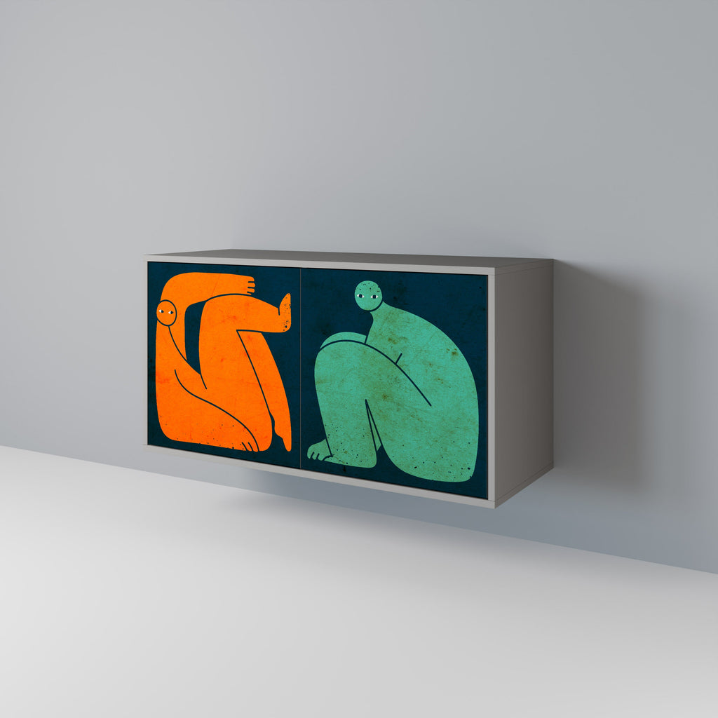 TOGETHER BUT SEPARATELY Sideboard mit 2 Türen in Grau