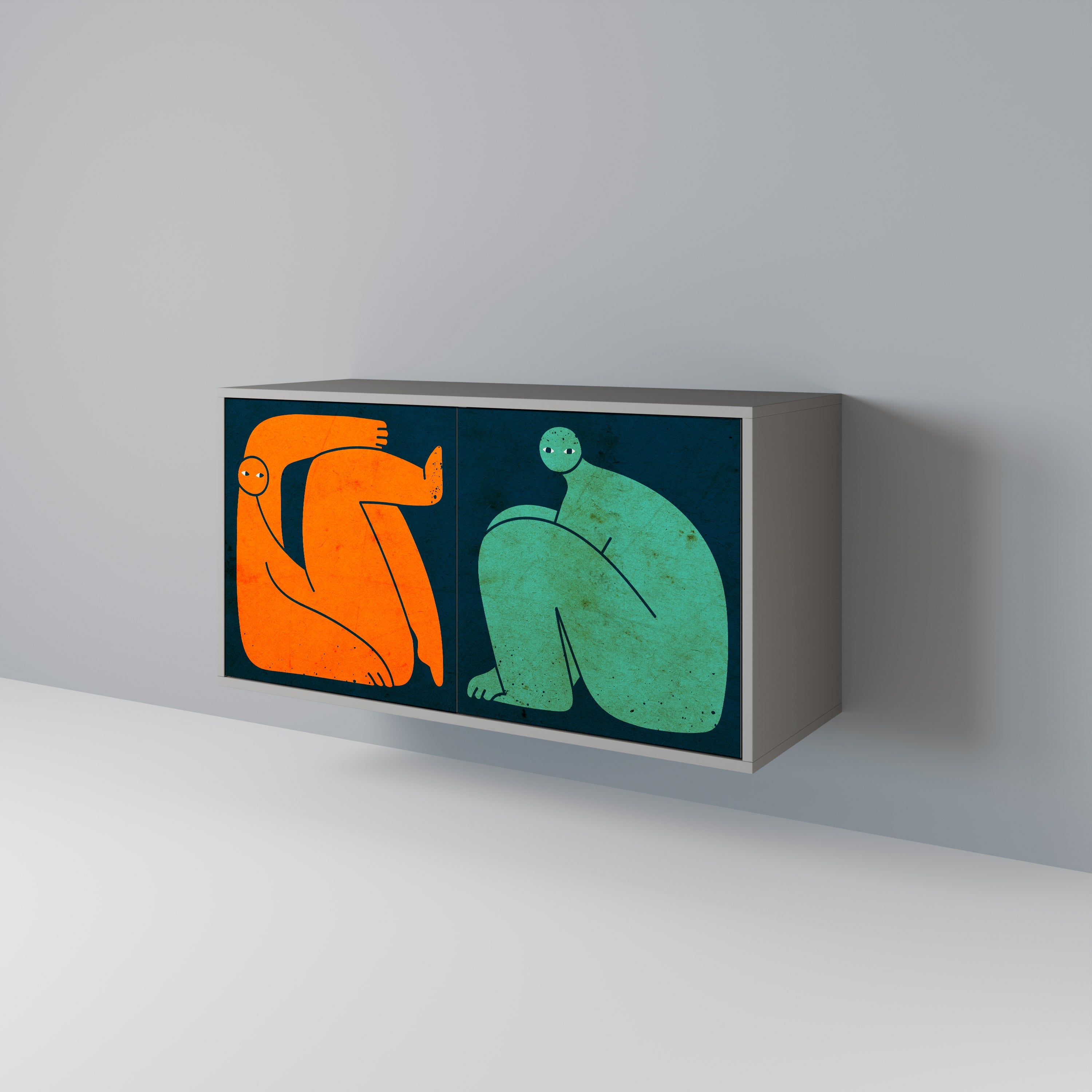 TOGETHER BUT SEPARATELY Sideboard mit 2 Türen in Grau