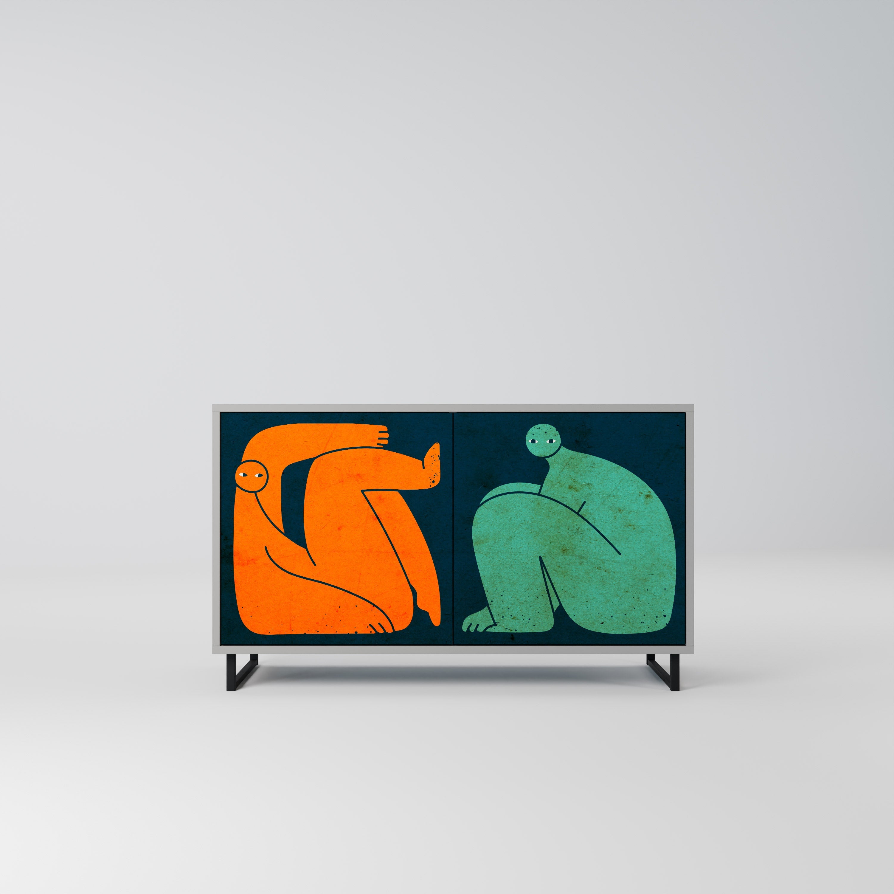 TOGETHER BUT SEPARATELY Sideboard mit 2 Türen in Grau
