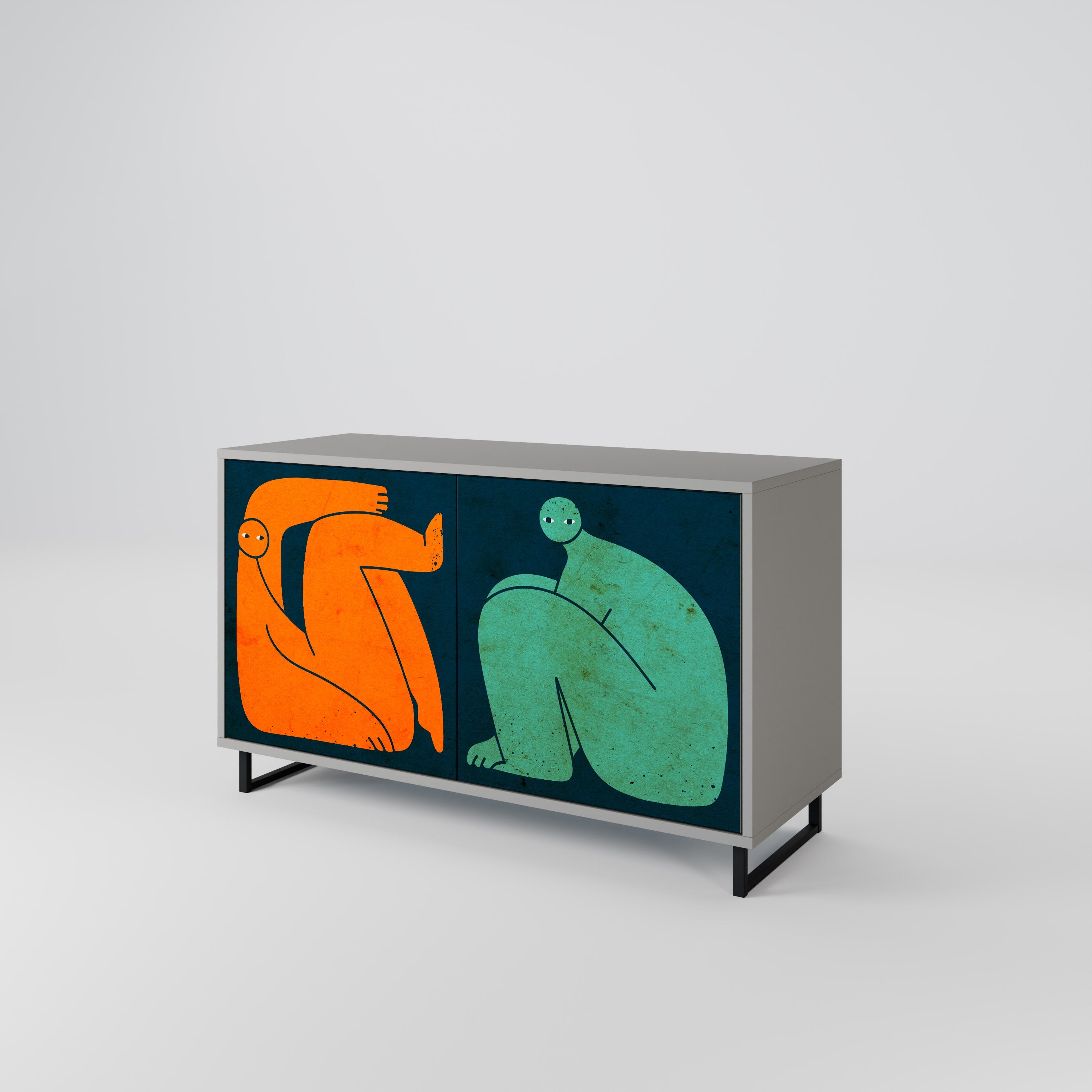 TOGETHER BUT SEPARATELY Sideboard mit 2 Türen in Grau