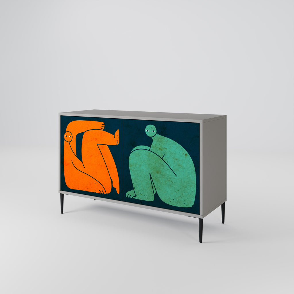 TOGETHER BUT SEPARATELY Sideboard mit 2 Türen in Grau