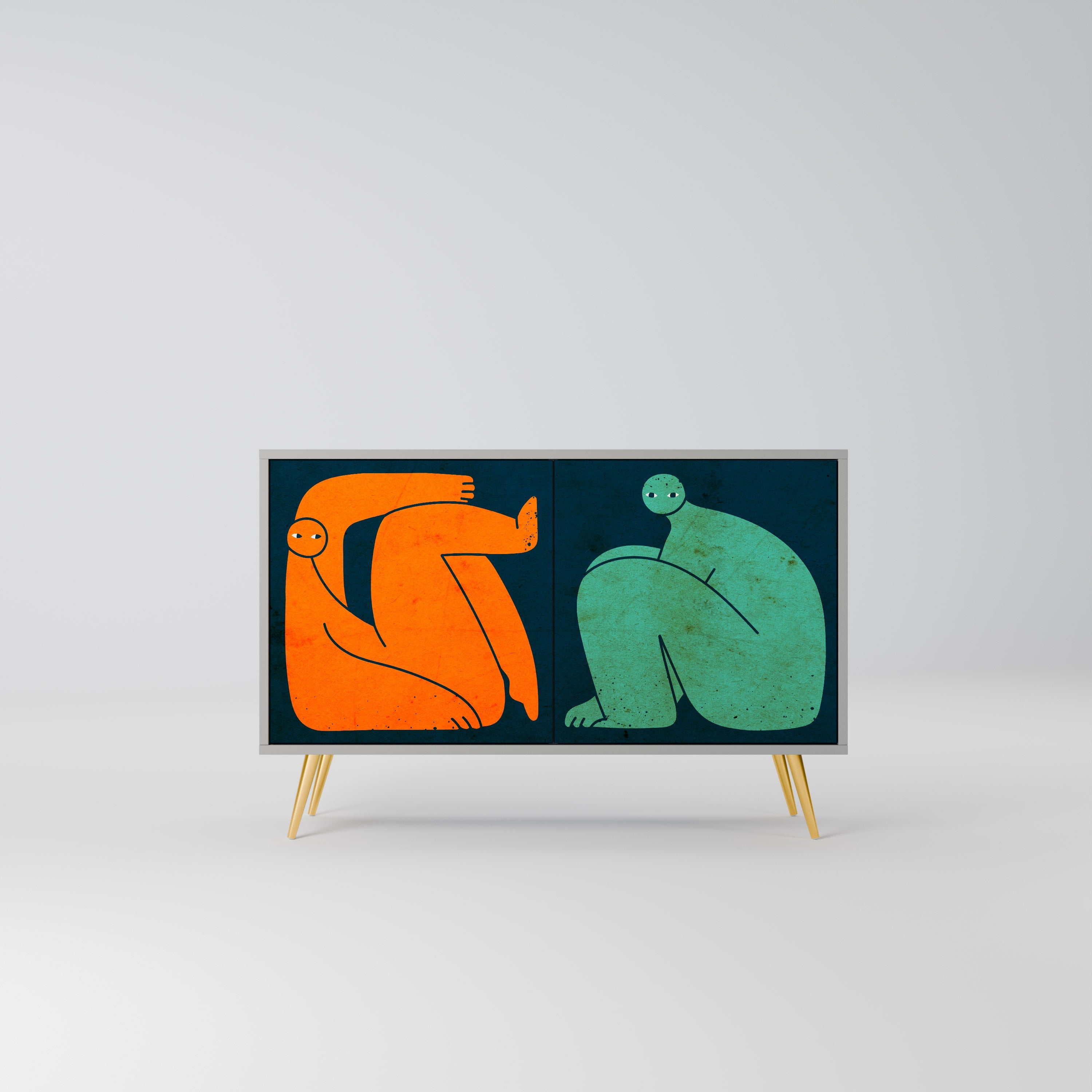 TOGETHER BUT SEPARATELY Sideboard mit 2 Türen in Grau