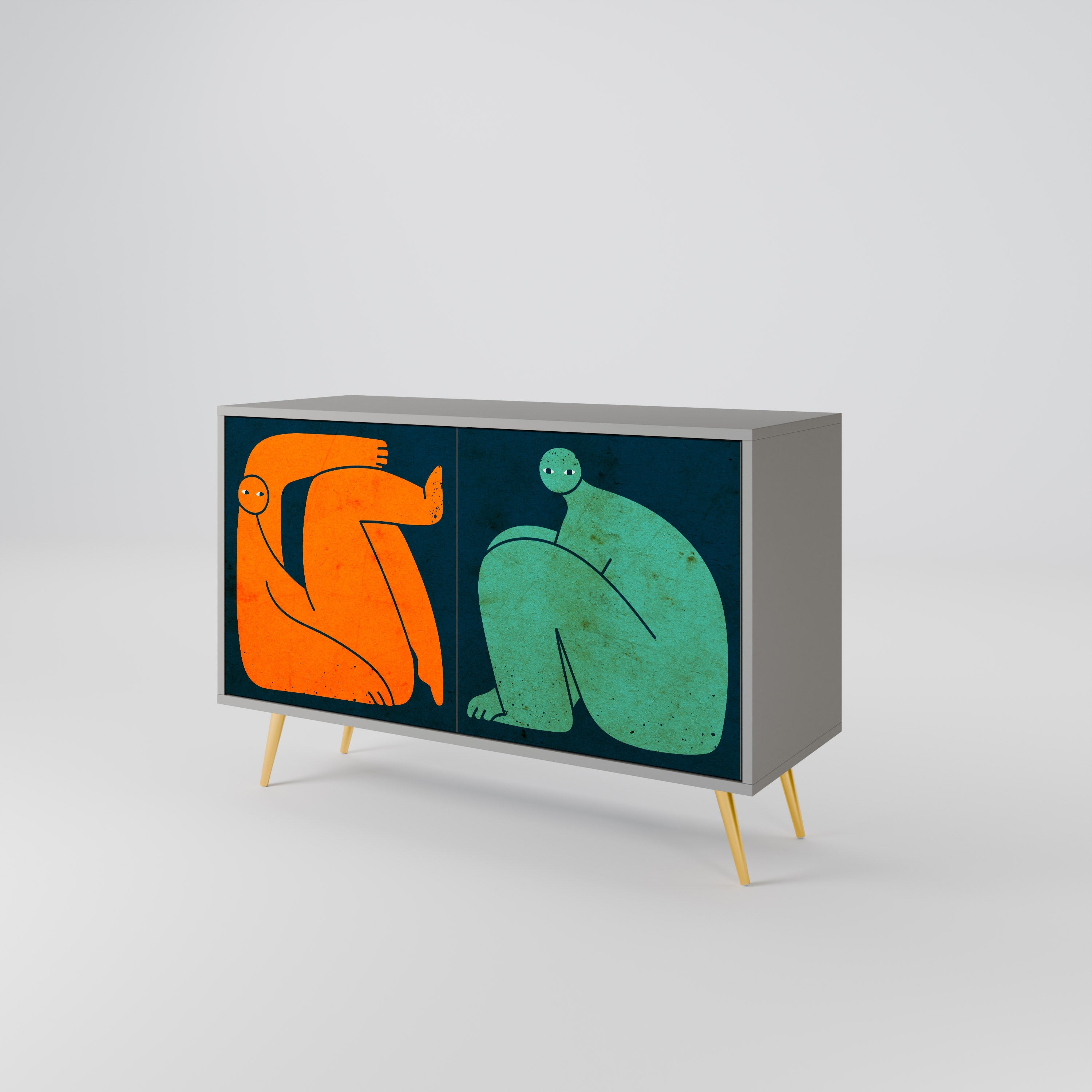 TOGETHER BUT SEPARATELY Sideboard mit 2 Türen in Grau