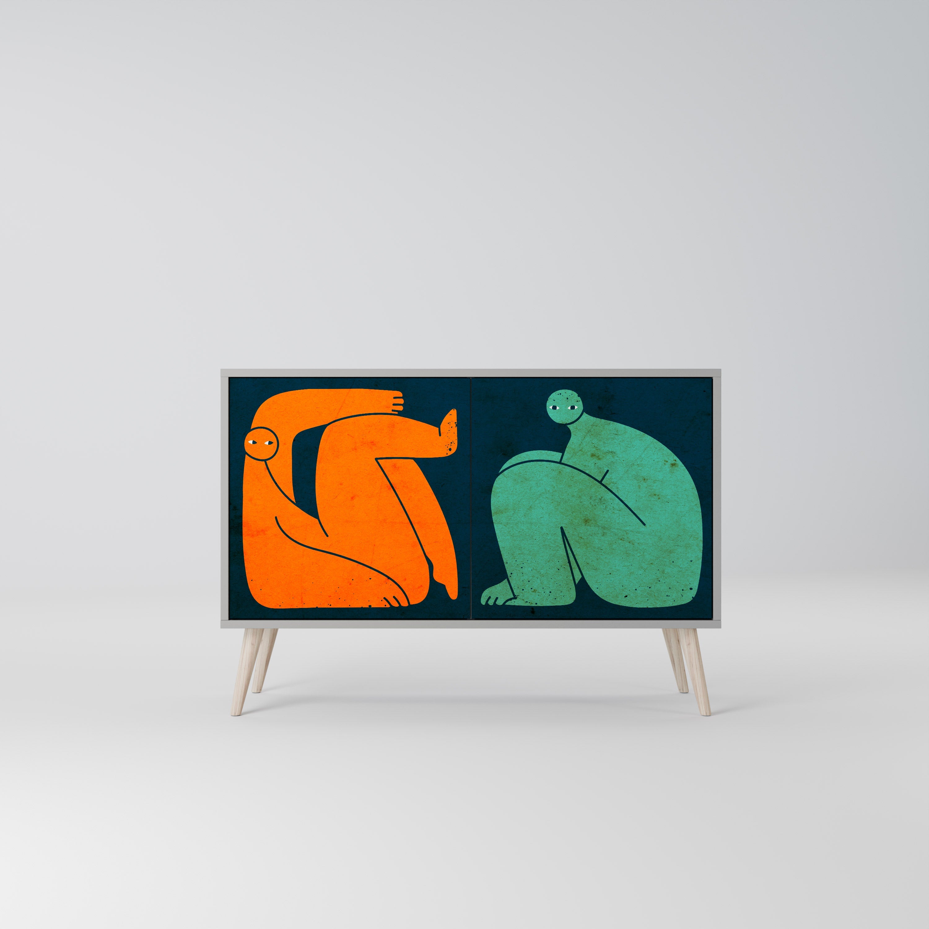 TOGETHER BUT SEPARATELY Sideboard mit 2 Türen in Grau