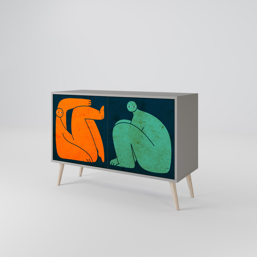 TOGETHER BUT SEPARATELY Sideboard mit 2 Türen in Grau