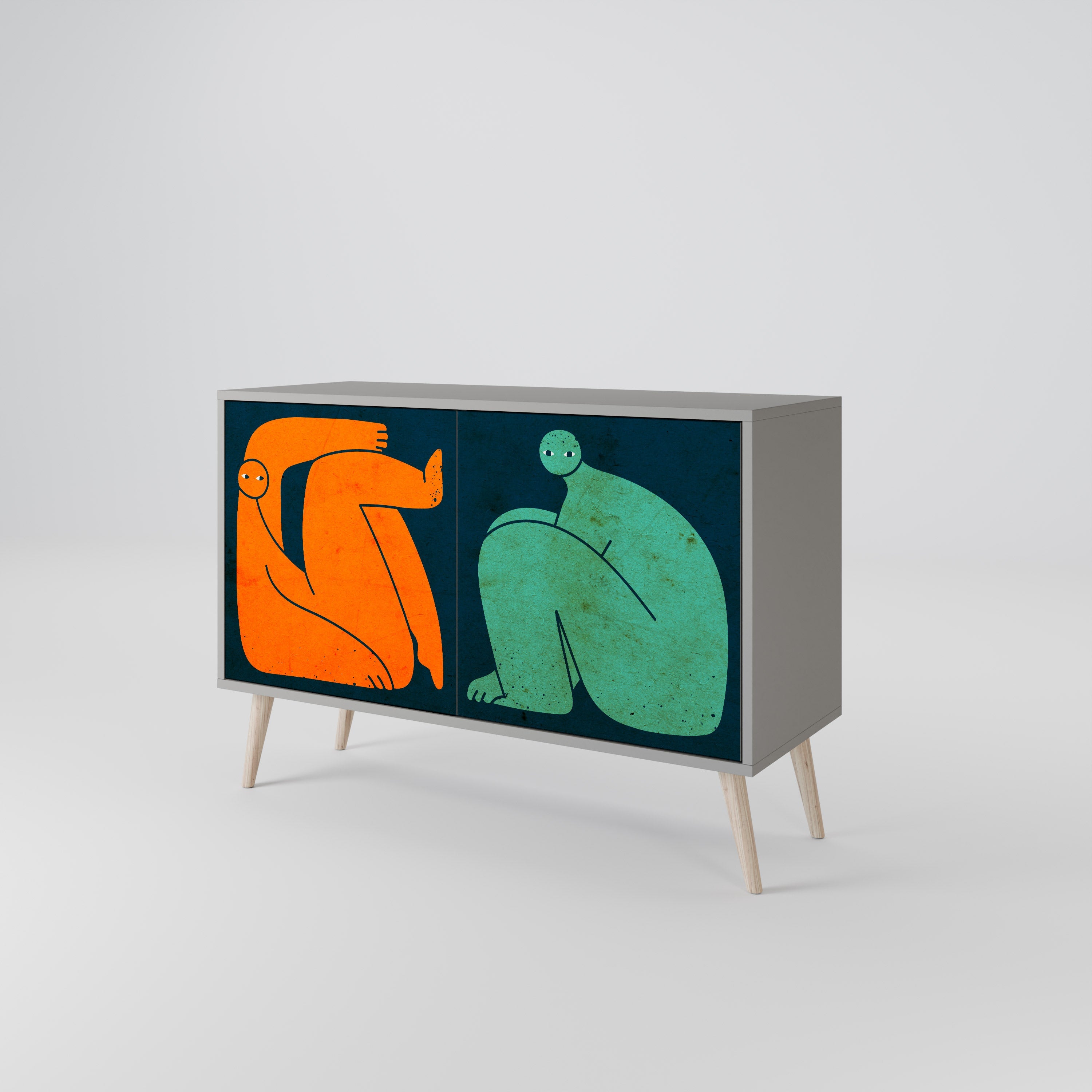 TOGETHER BUT SEPARATELY Sideboard mit 2 Türen in Grau