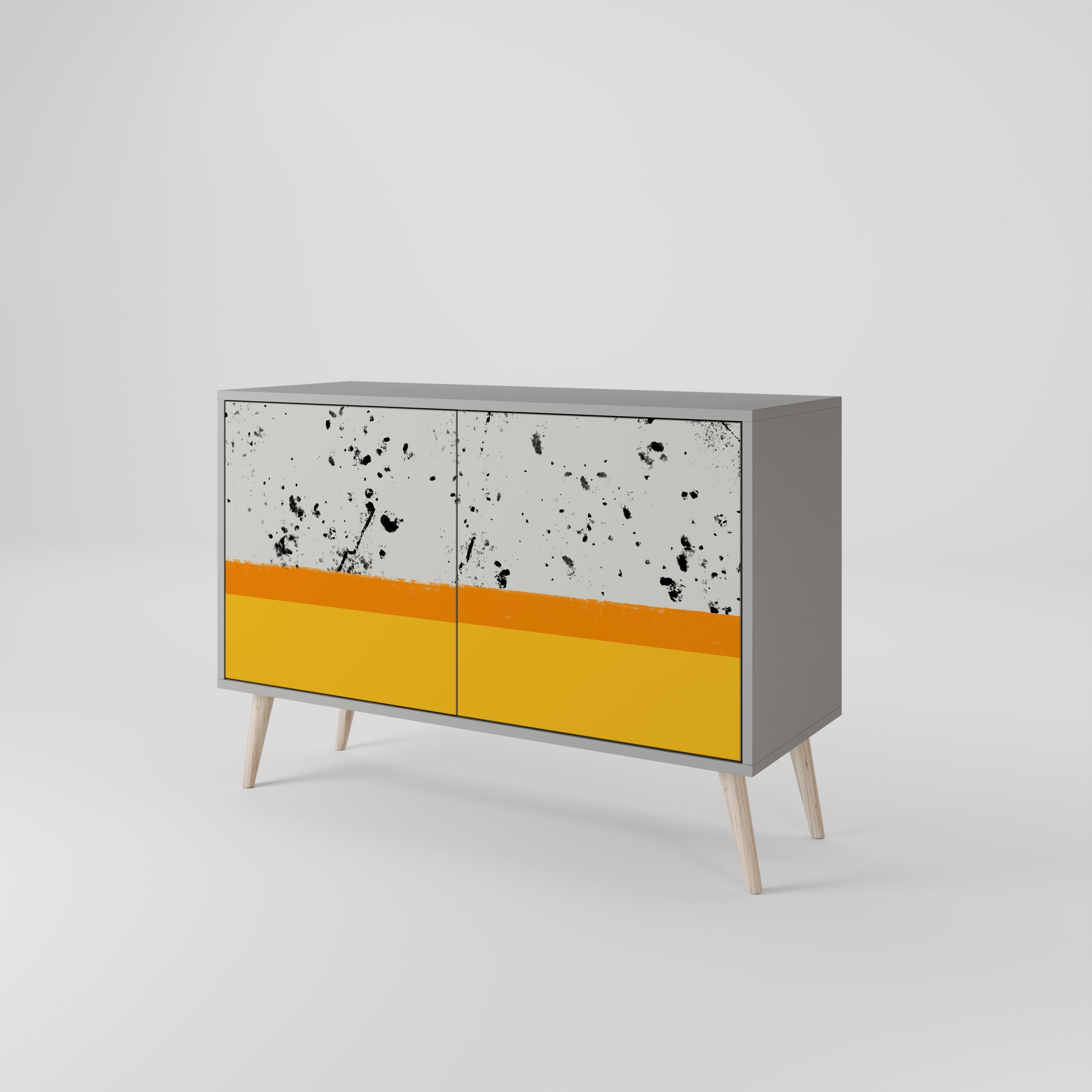 DYED BY ORANGE Sideboard mit 2 Türen in Grau