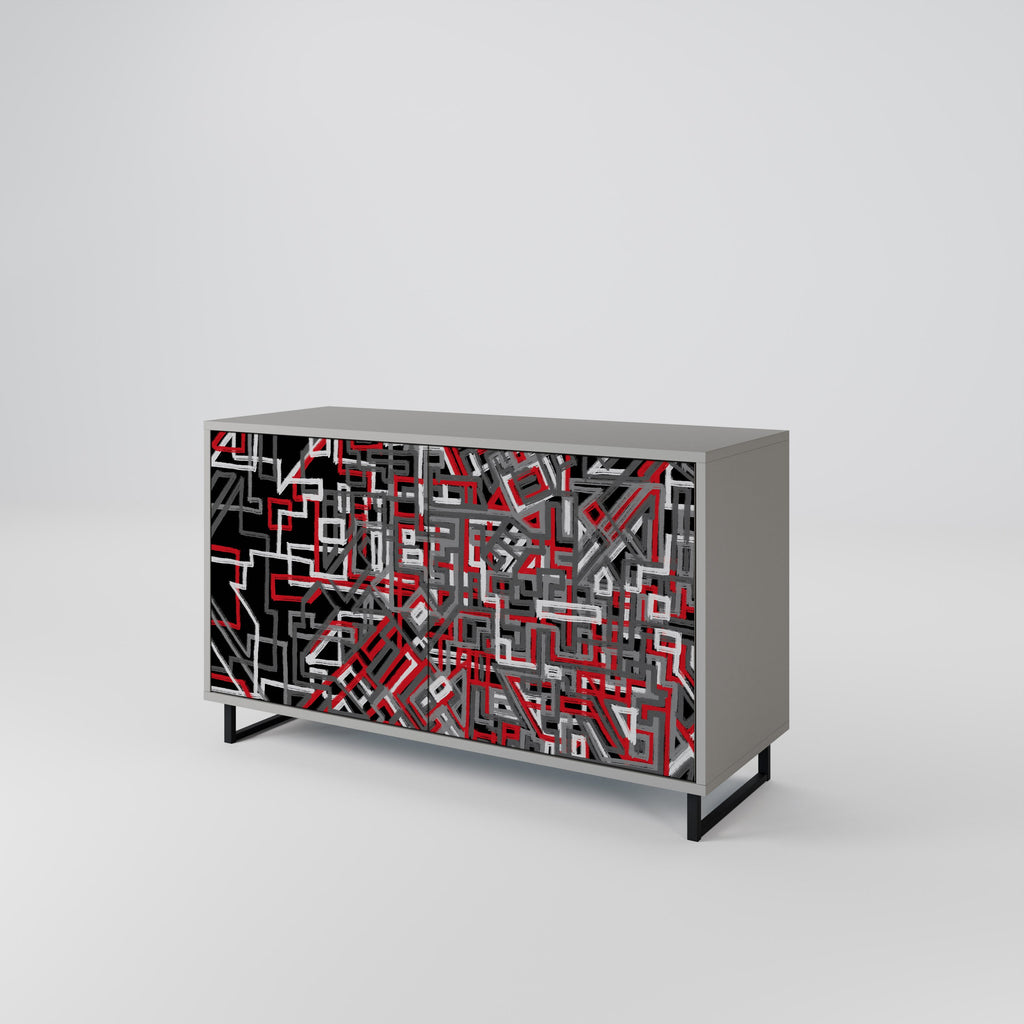 BROKEN LINES Sideboard mit 2 Türen in Grau