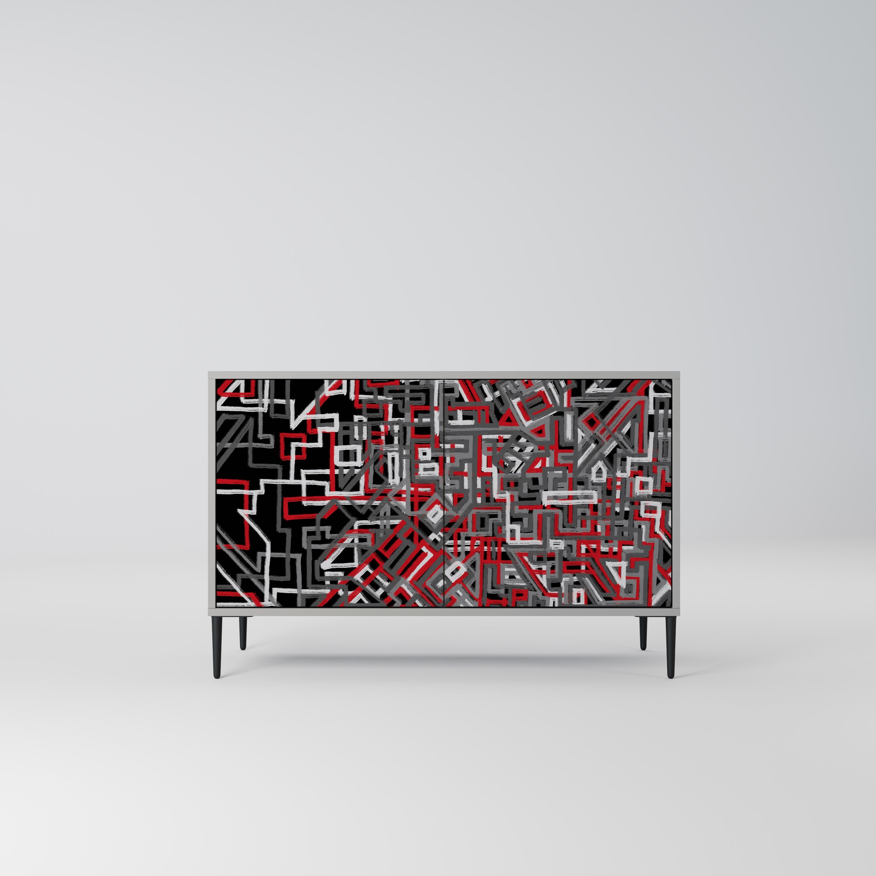 BROKEN LINES Sideboard mit 2 Türen in Grau