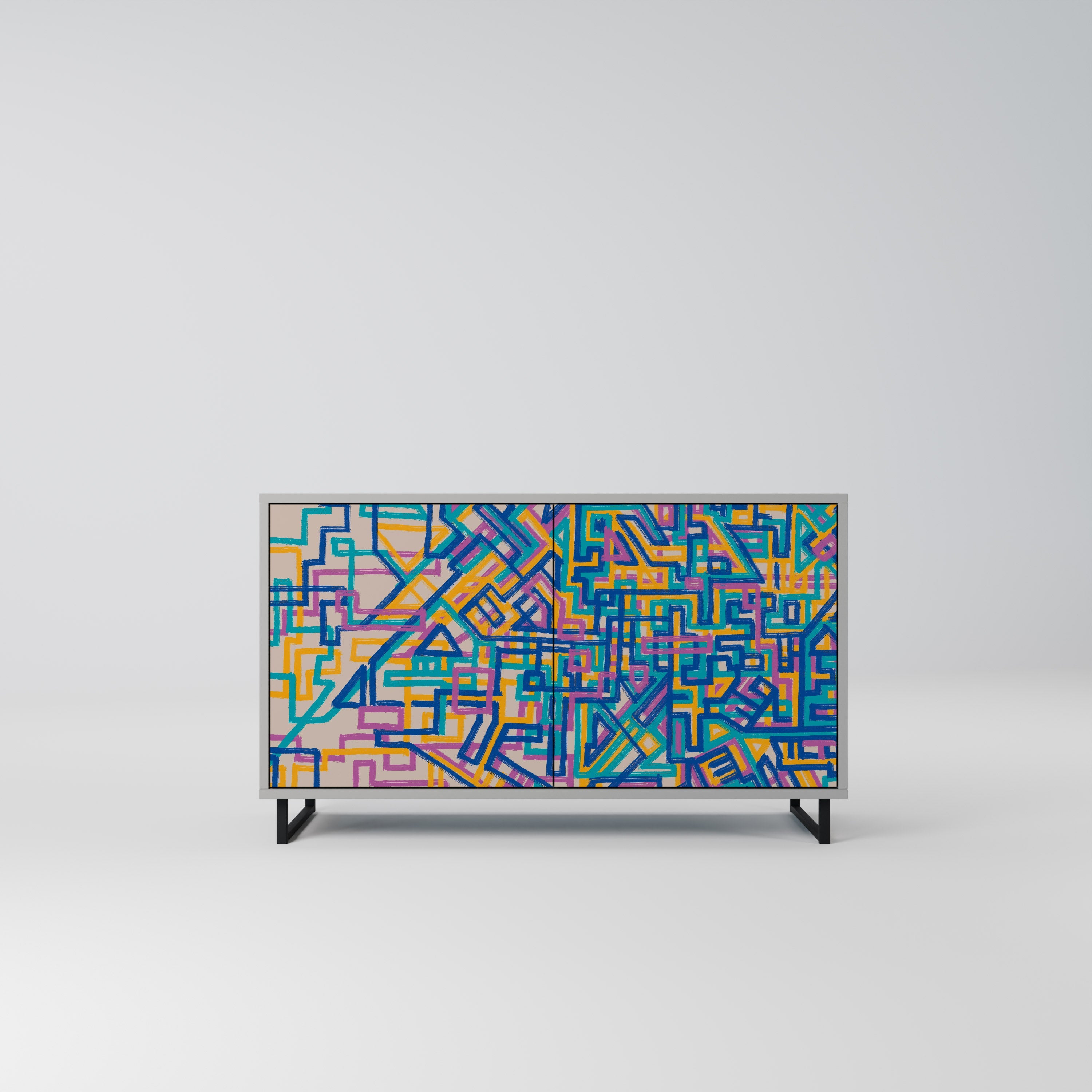 MEMORIES MAP Sideboard mit 2 Türen in Grau