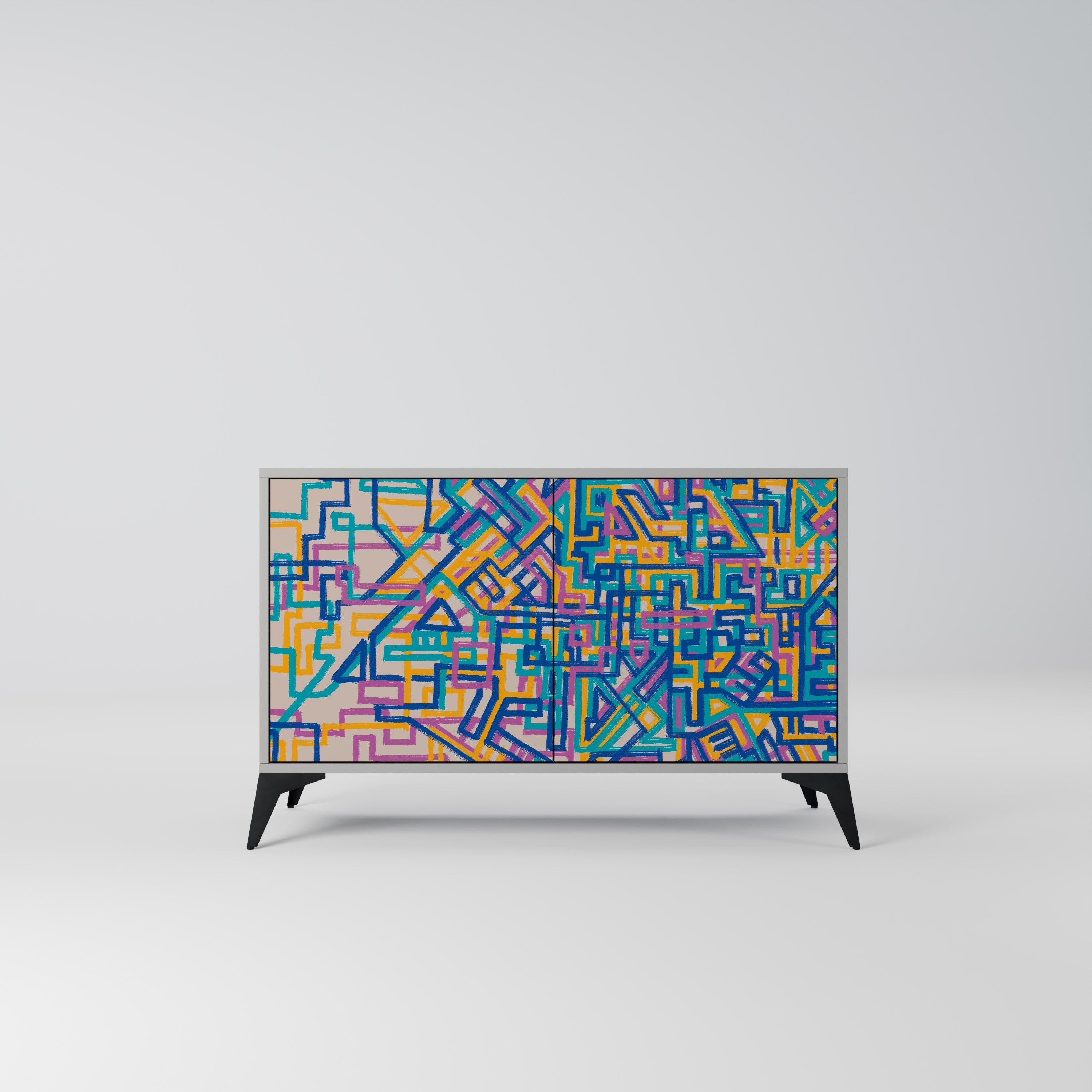 MEMORIES MAP Sideboard mit 2 Türen in Grau