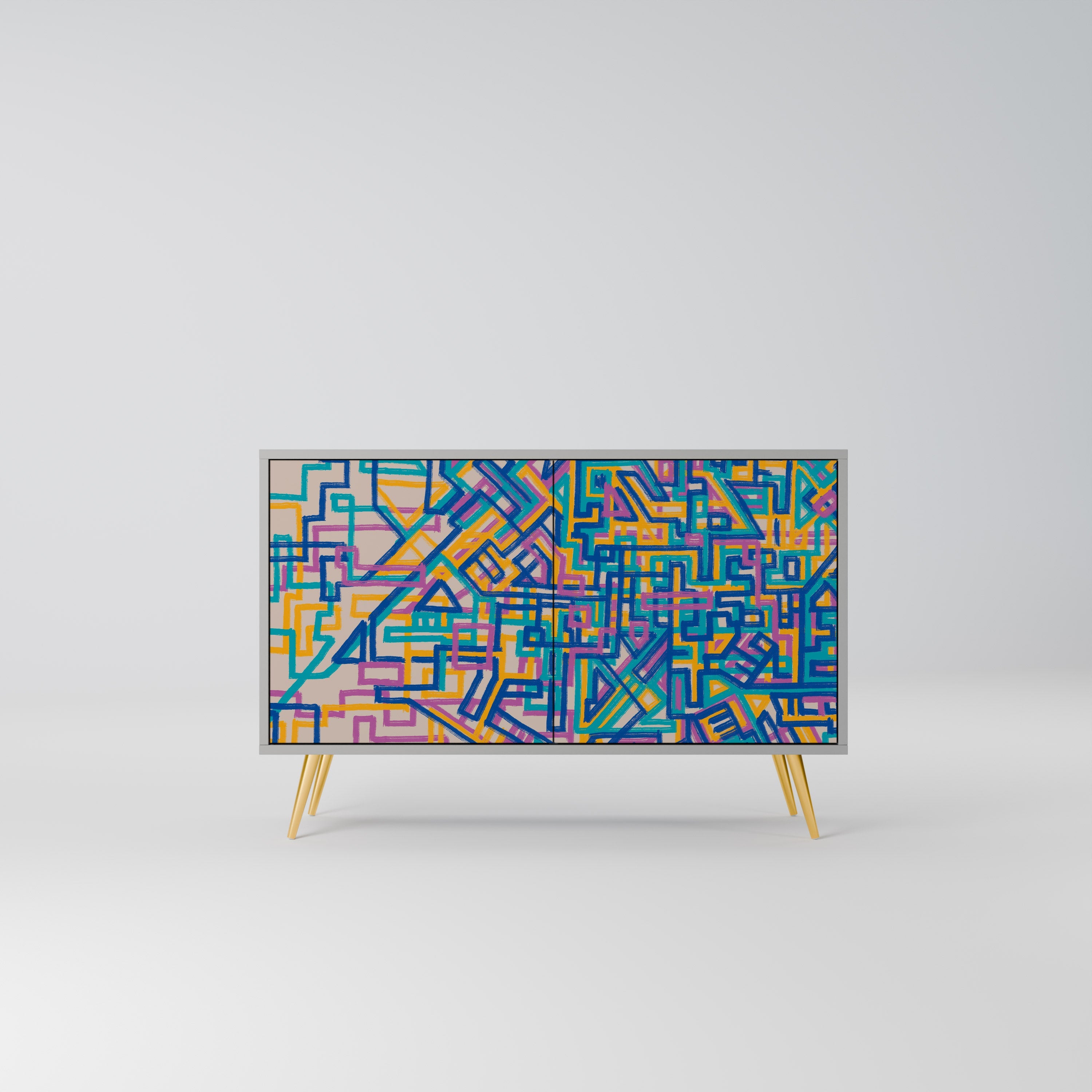 MEMORIES MAP Sideboard mit 2 Türen in Grau