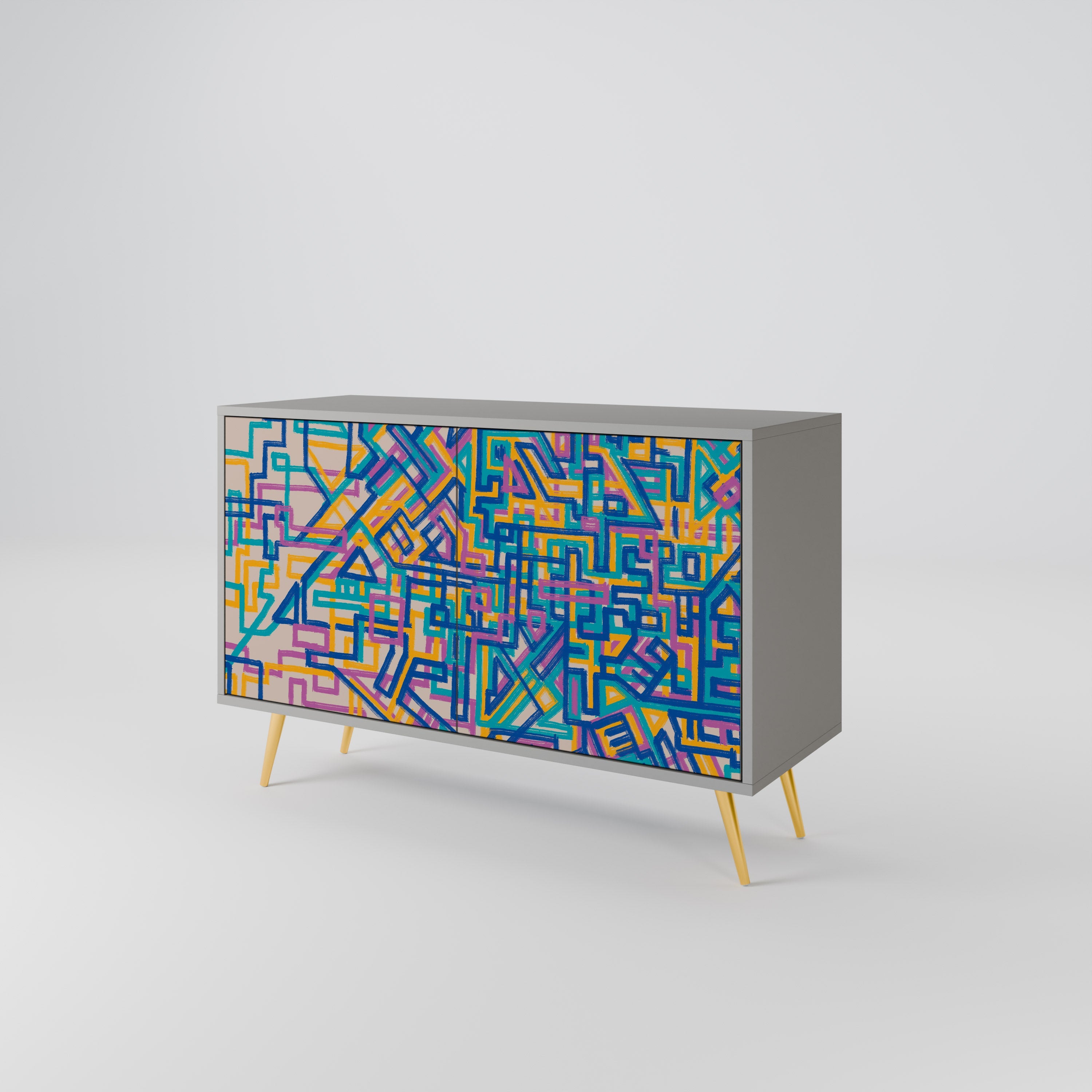 MEMORIES MAP Sideboard mit 2 Türen in Grau