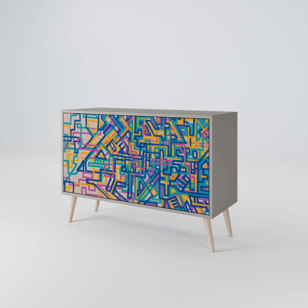 MEMORIES MAP Sideboard mit 2 Türen in Grau