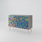 MEMORIES MAP Sideboard mit 2 Türen in Grau