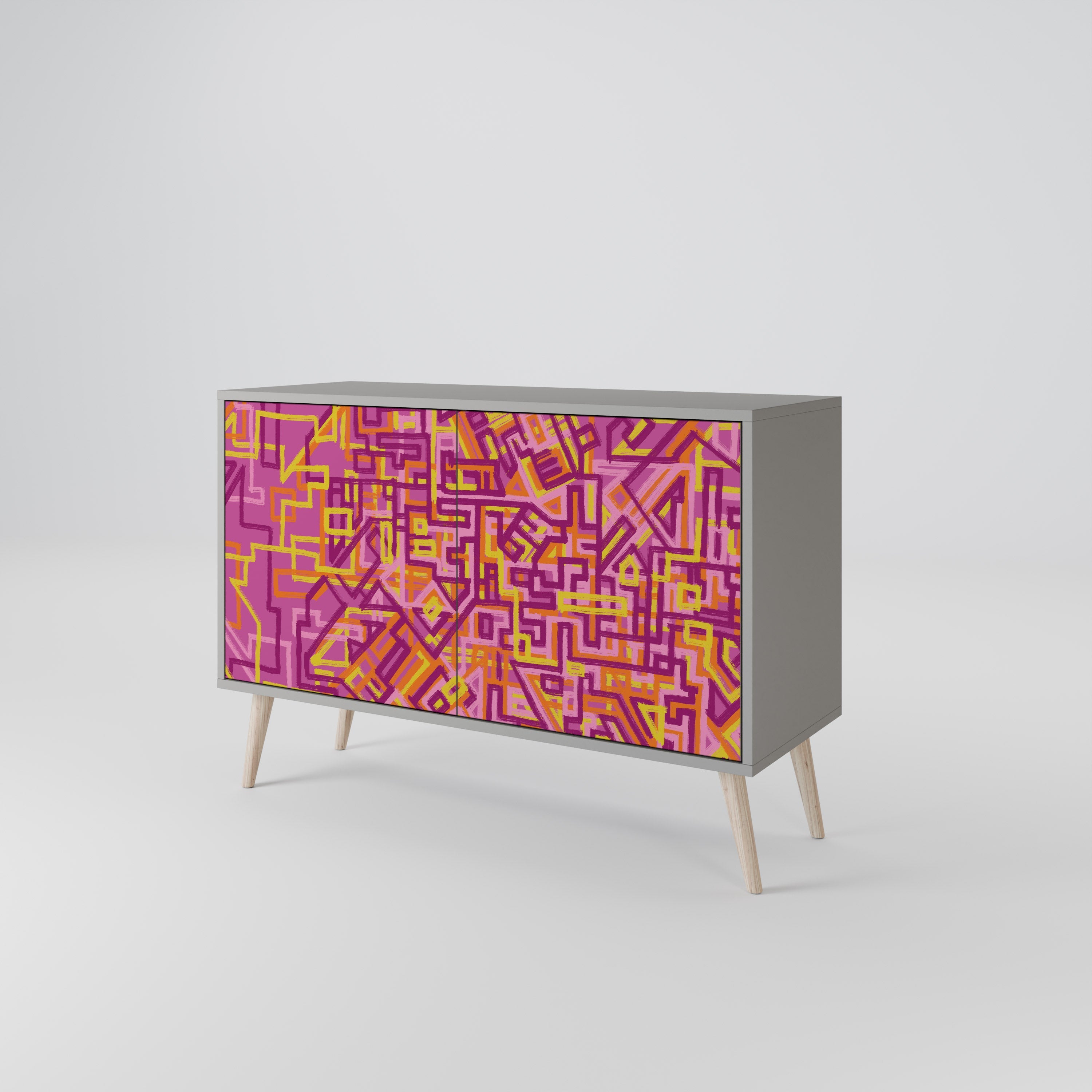 LOVELY MEMORIES Sideboard mit 2 Türen in Grau