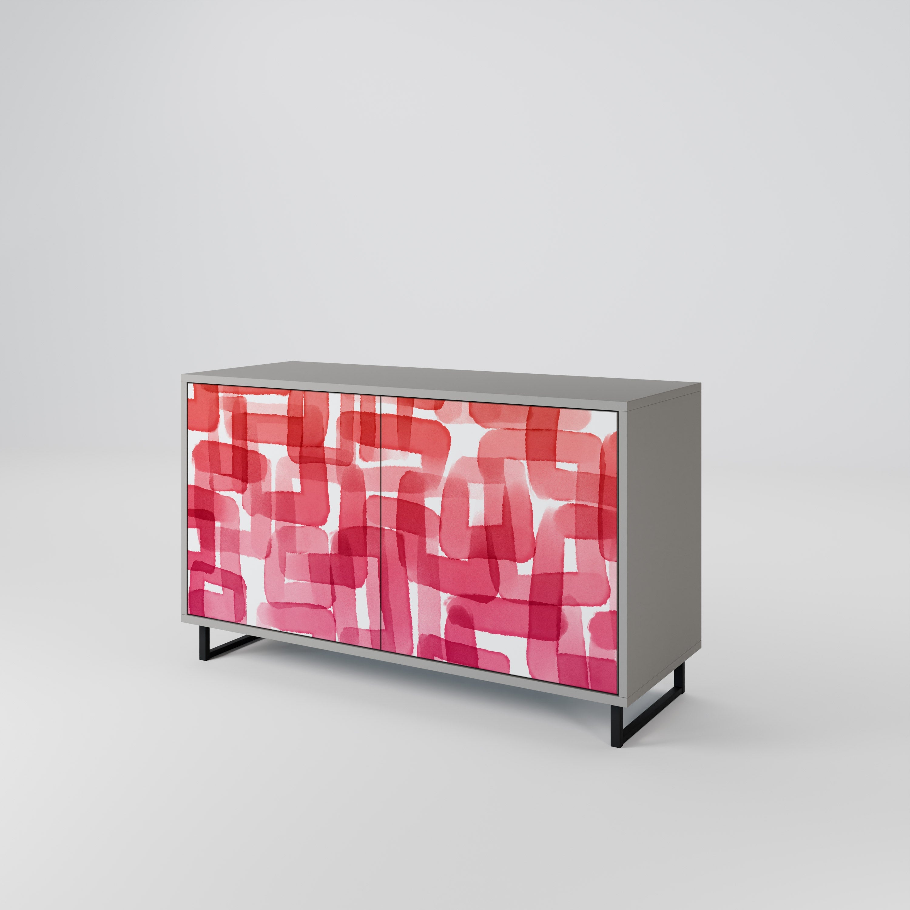 KALEIDOSCOPIC CUBISM Sideboard mit 2 Türen in Grau