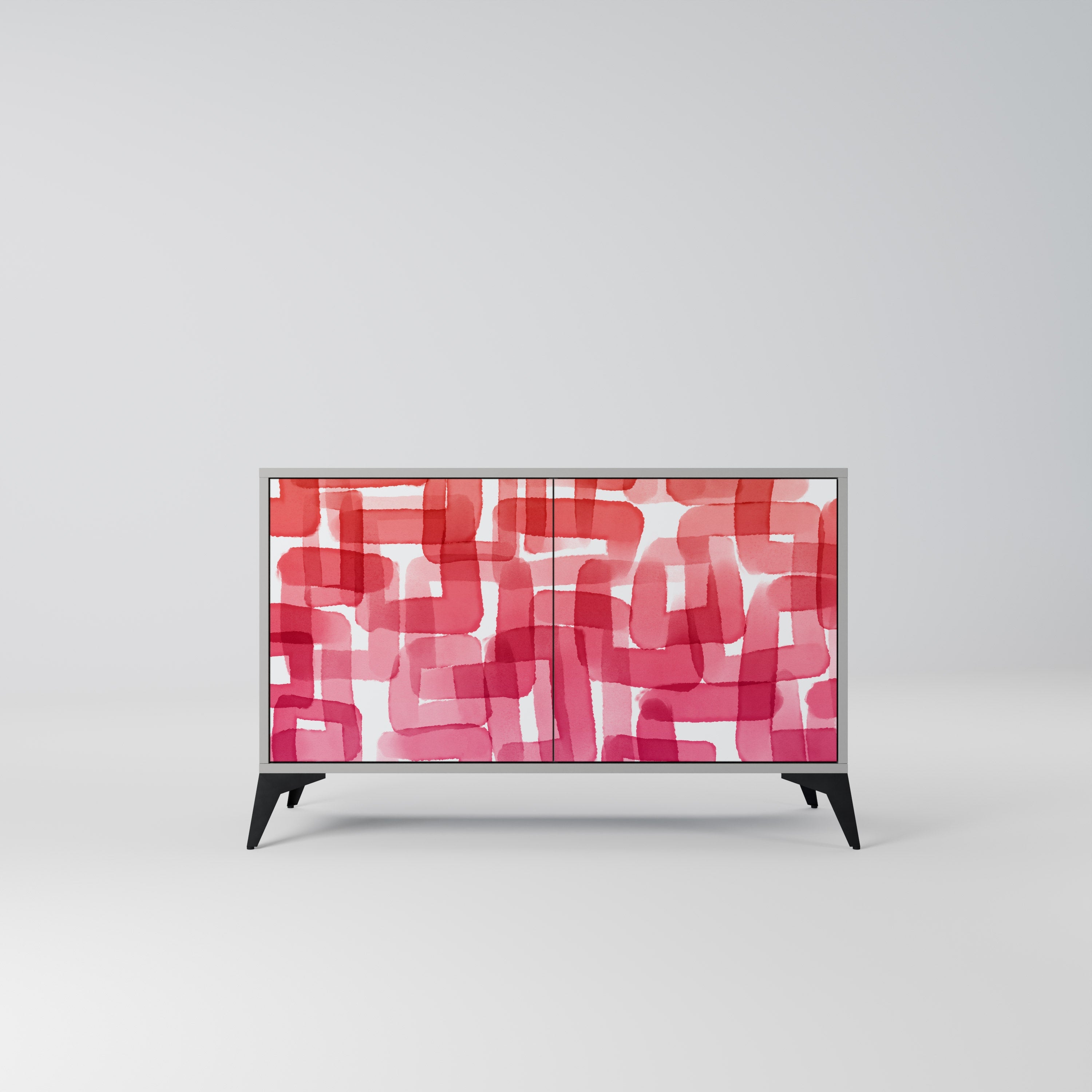 KALEIDOSCOPIC CUBISM Sideboard mit 2 Türen in Grau