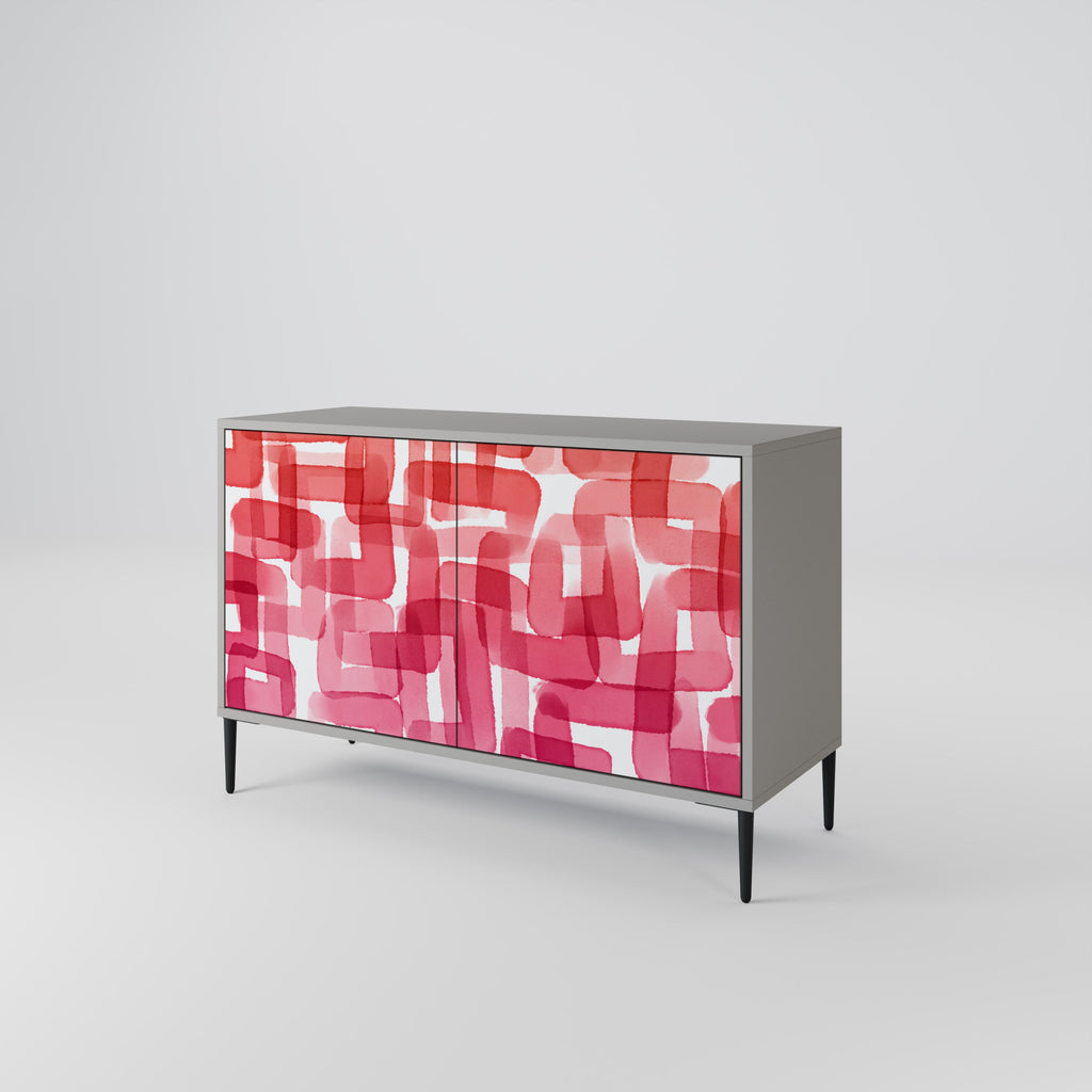 KALEIDOSCOPIC CUBISM Sideboard mit 2 Türen in Grau