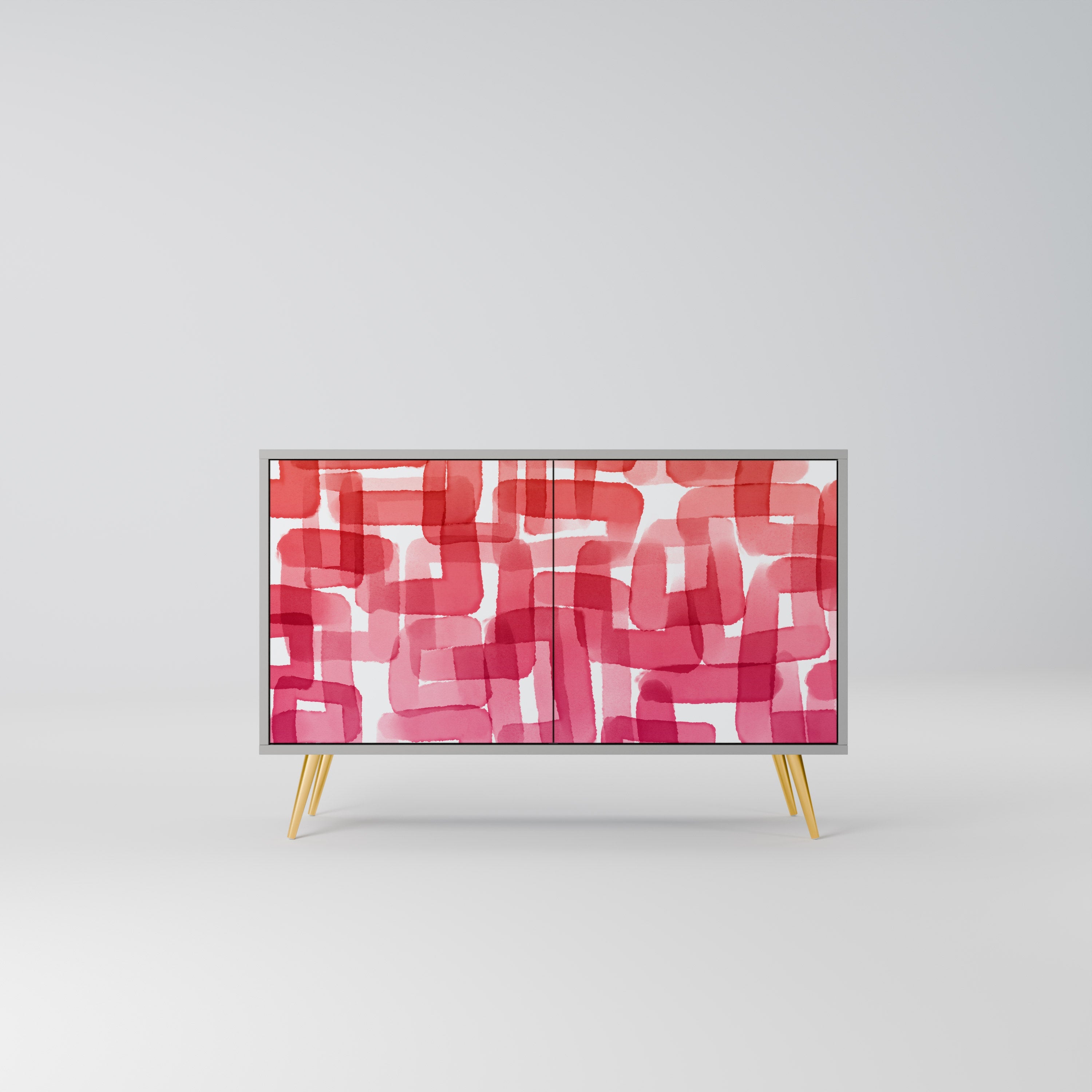 KALEIDOSCOPIC CUBISM Sideboard mit 2 Türen in Grau