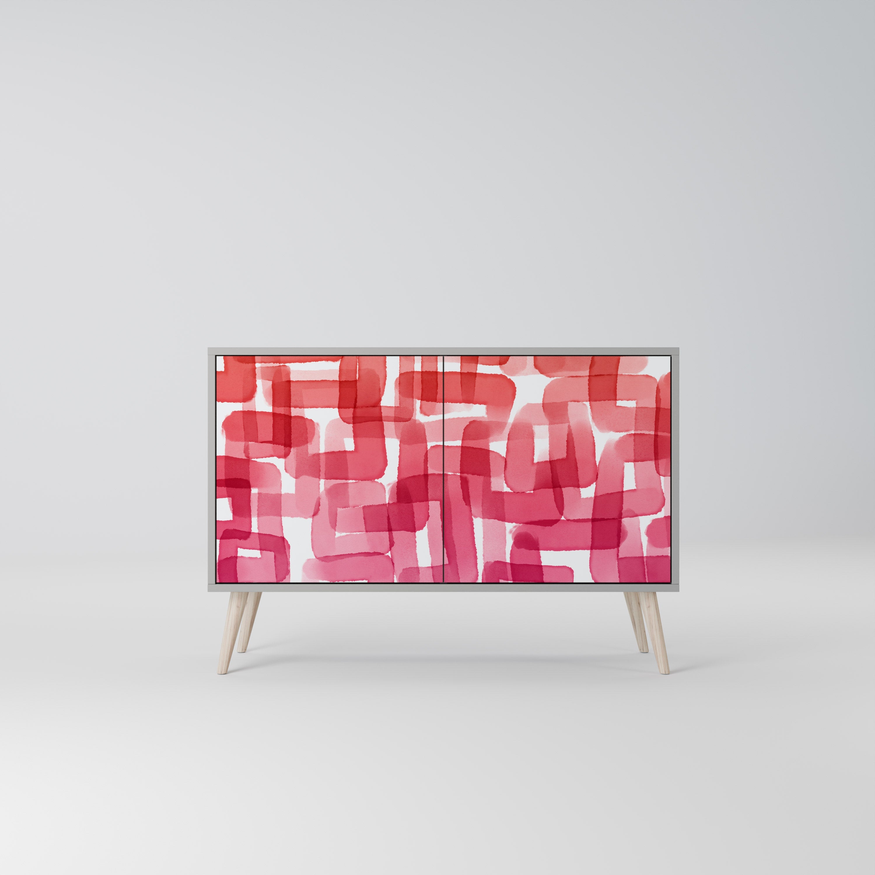 KALEIDOSCOPIC CUBISM Sideboard mit 2 Türen in Grau
