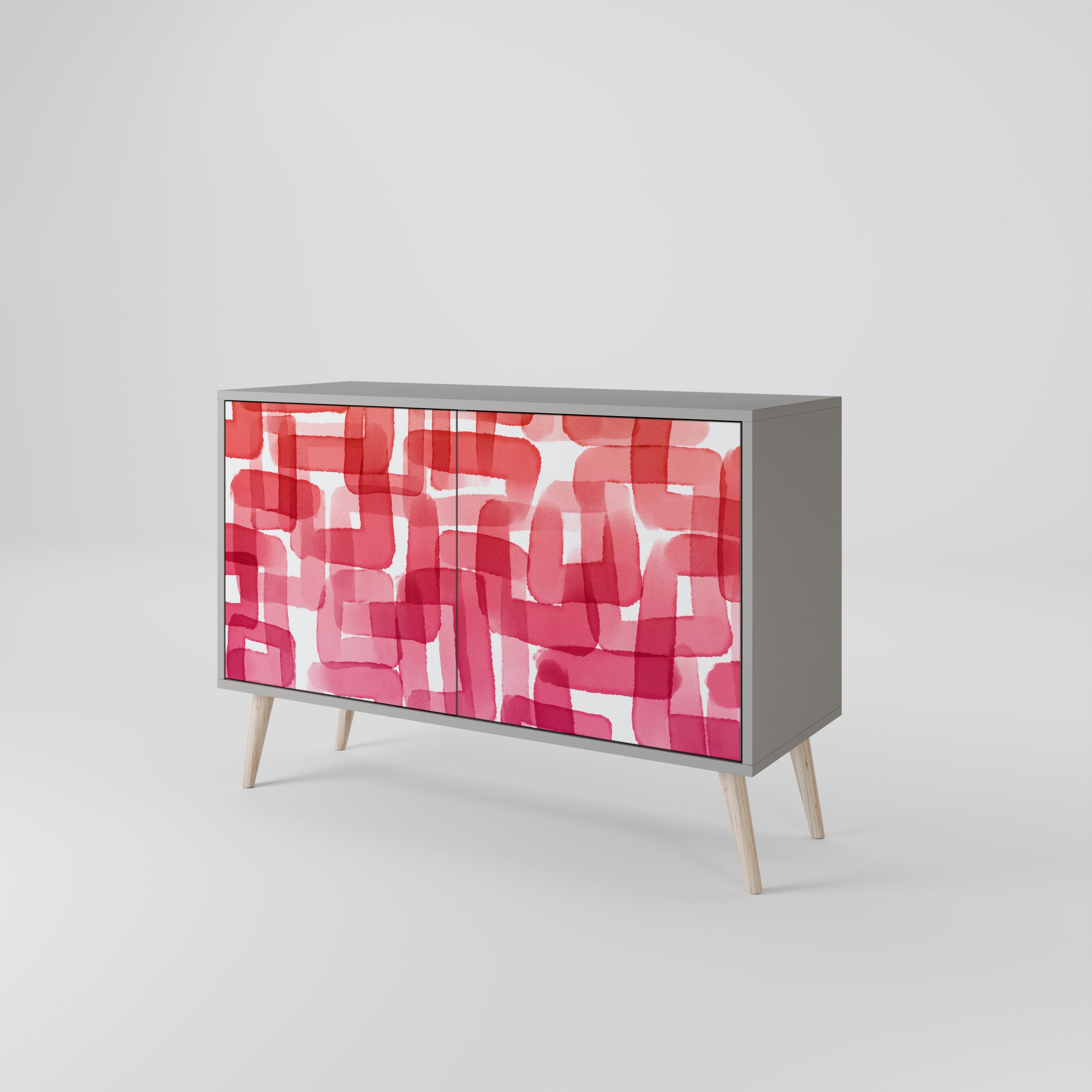 KALEIDOSCOPIC CUBISM Sideboard mit 2 Türen in Grau